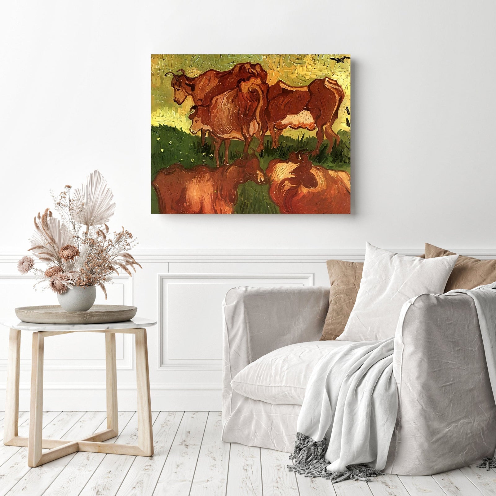 Cows - Vincent van Gogh | Diamond Painting Displayed as Home Decor