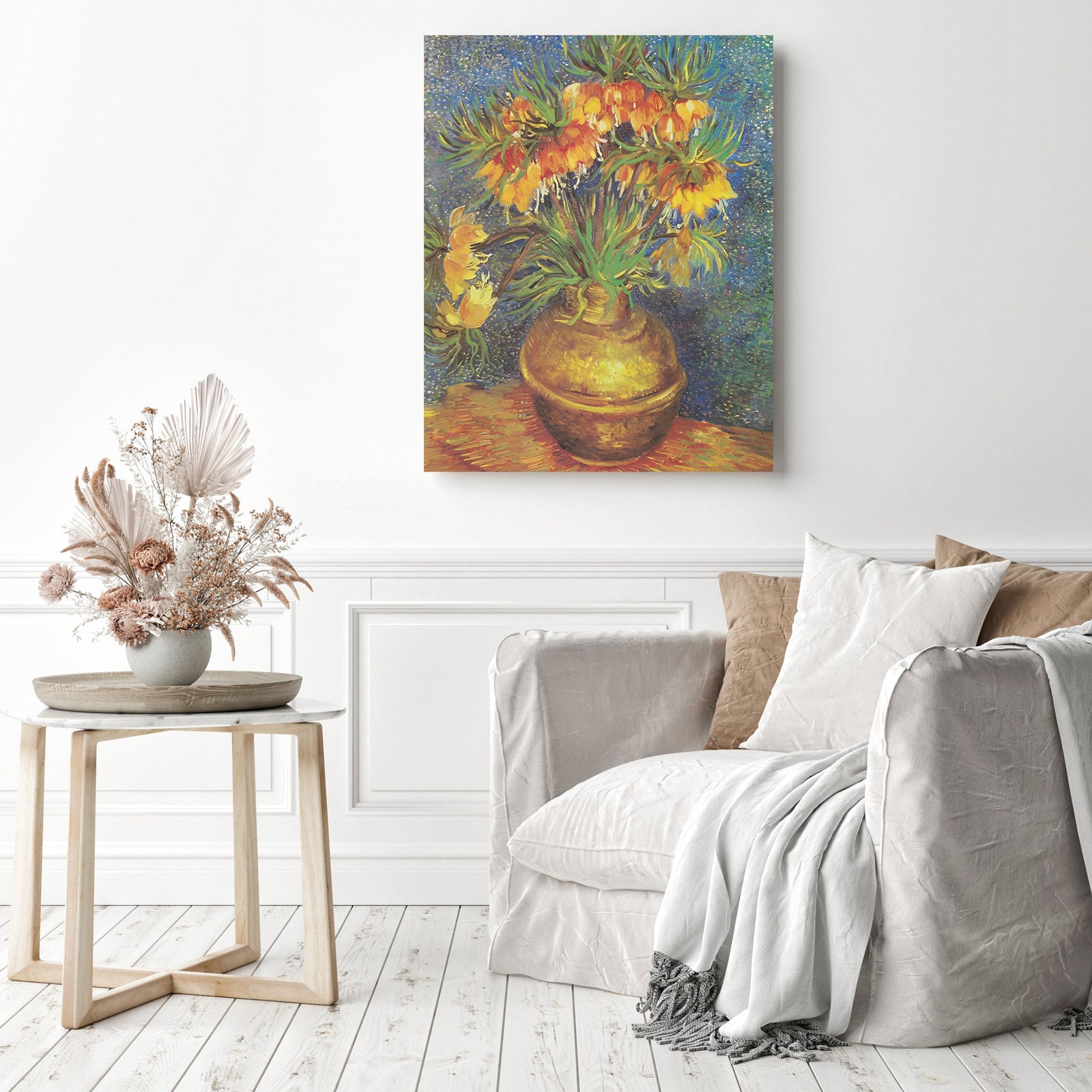 Imperial Fritillaries in a Copper Vase - Vincent van Gogh | Diamond Painting Displayed as Home Decor