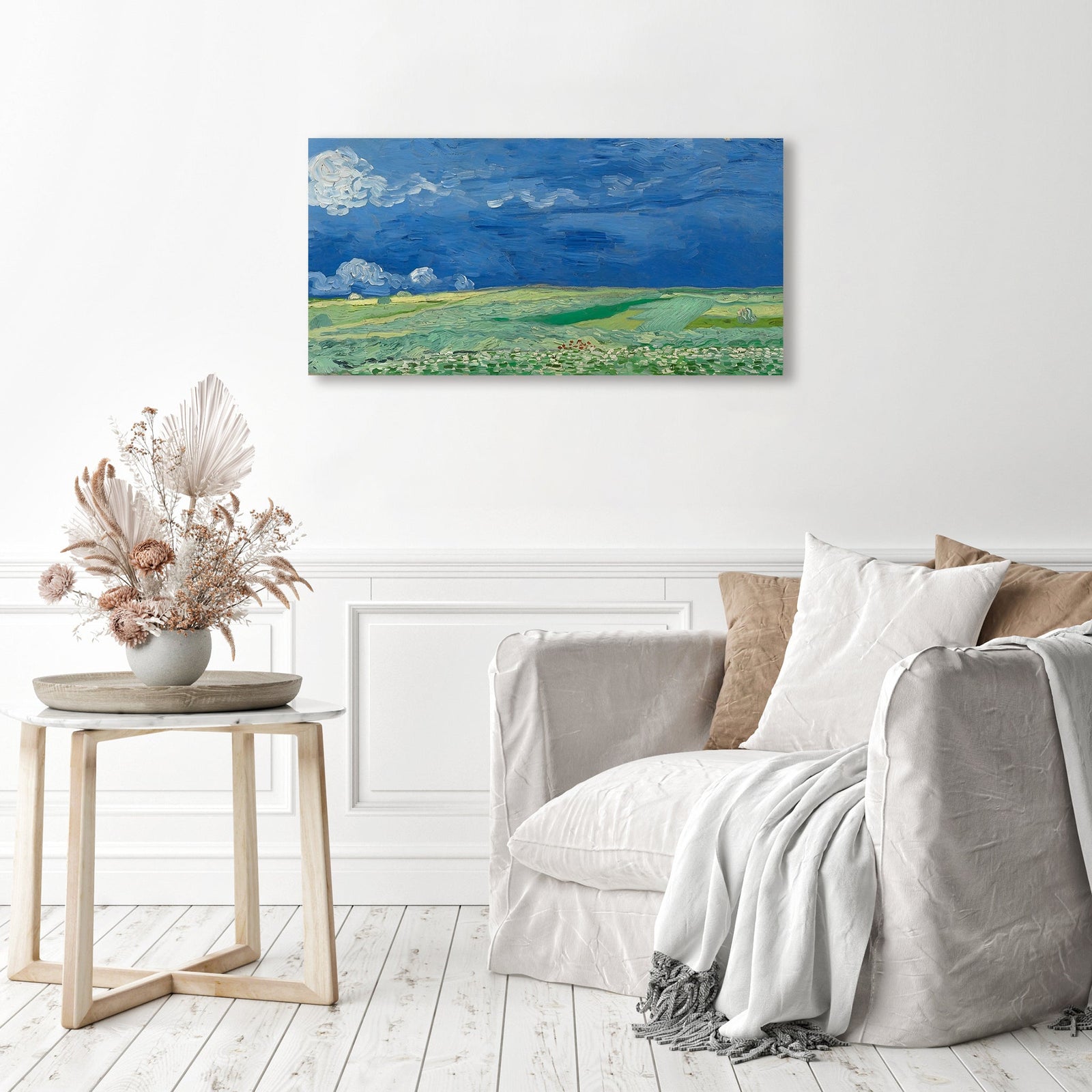 Wheatfields under Thundercloud-Vincent van Gogh | Diamond Painting Displayed as Home Decor