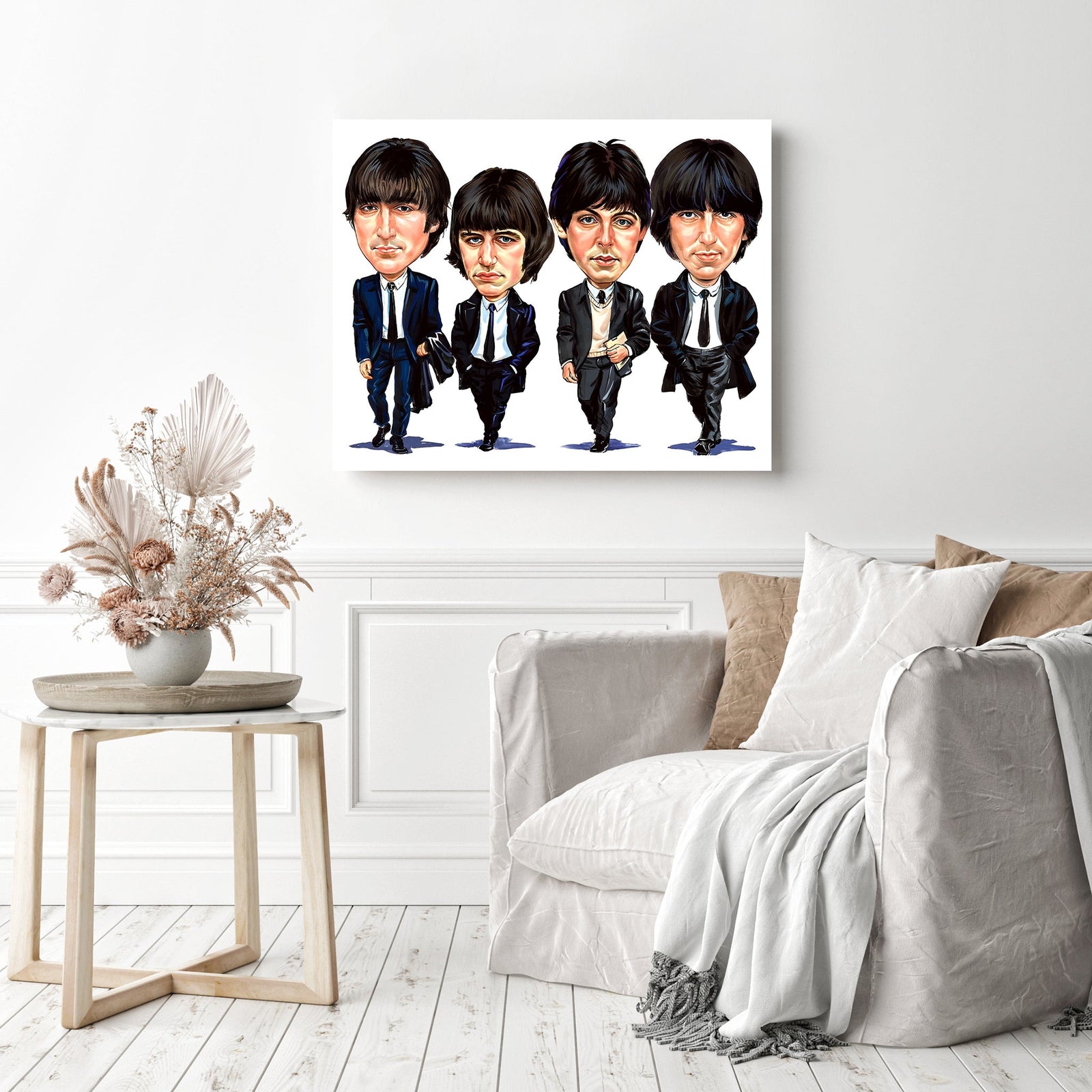 The Beatles | Diamond Painting Displayed as Home Decor