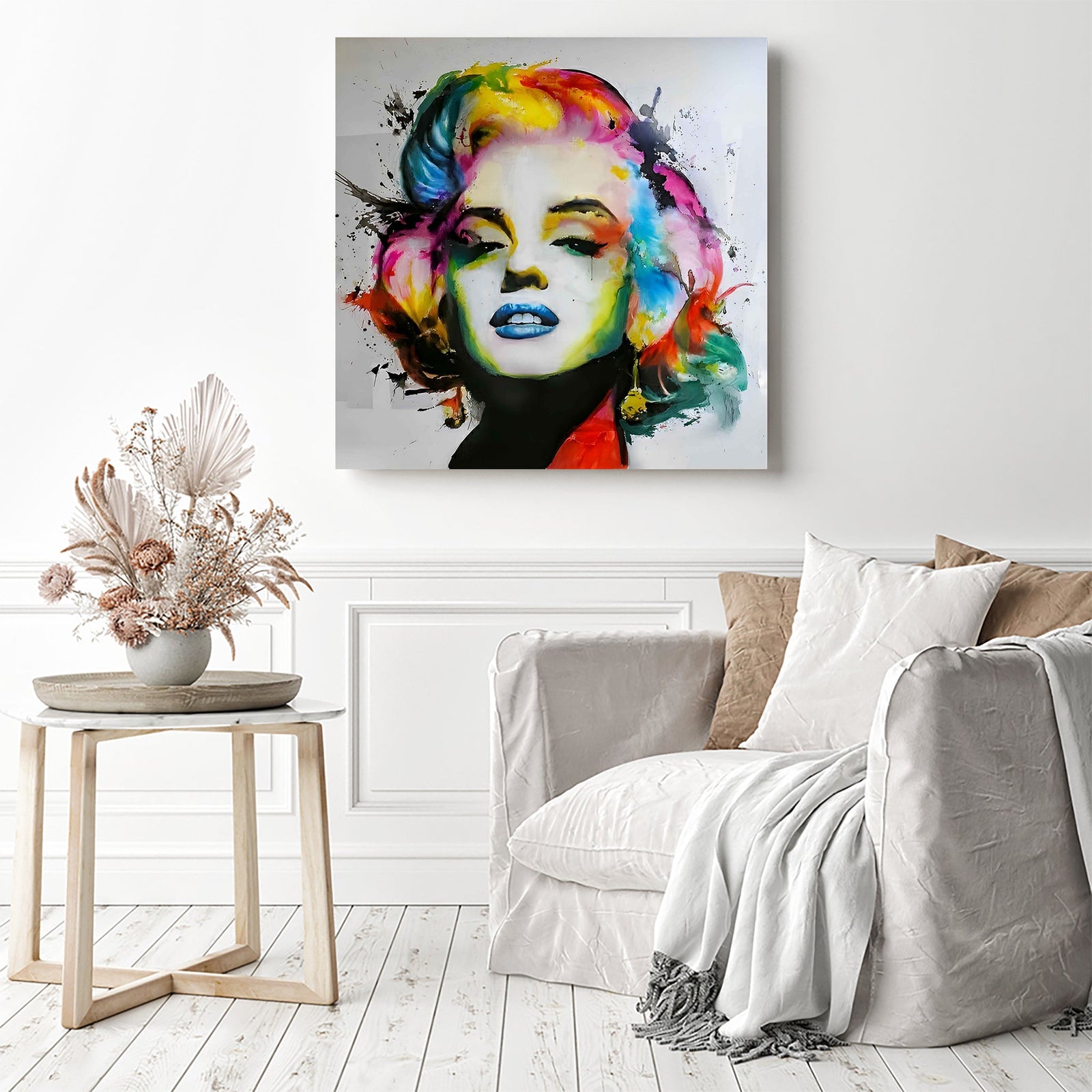 Rainbow Marilyn | Diamond Painting Displayed as Home Decor