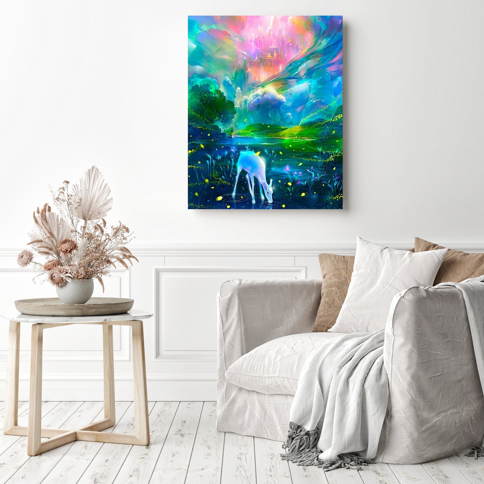 Magical Deer | Diamond Painting Displayed as Home Decor