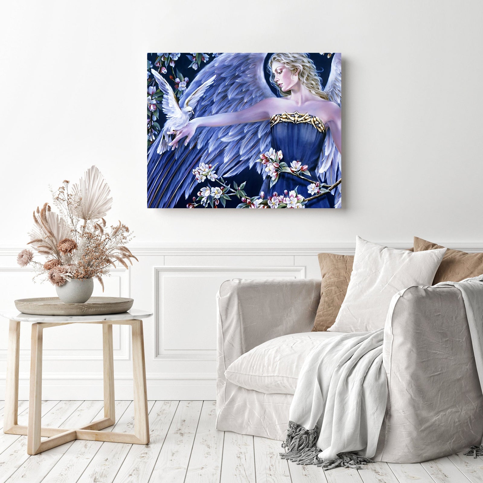 Beautiful Angel | Diamond Painting Displayed as Home Decor