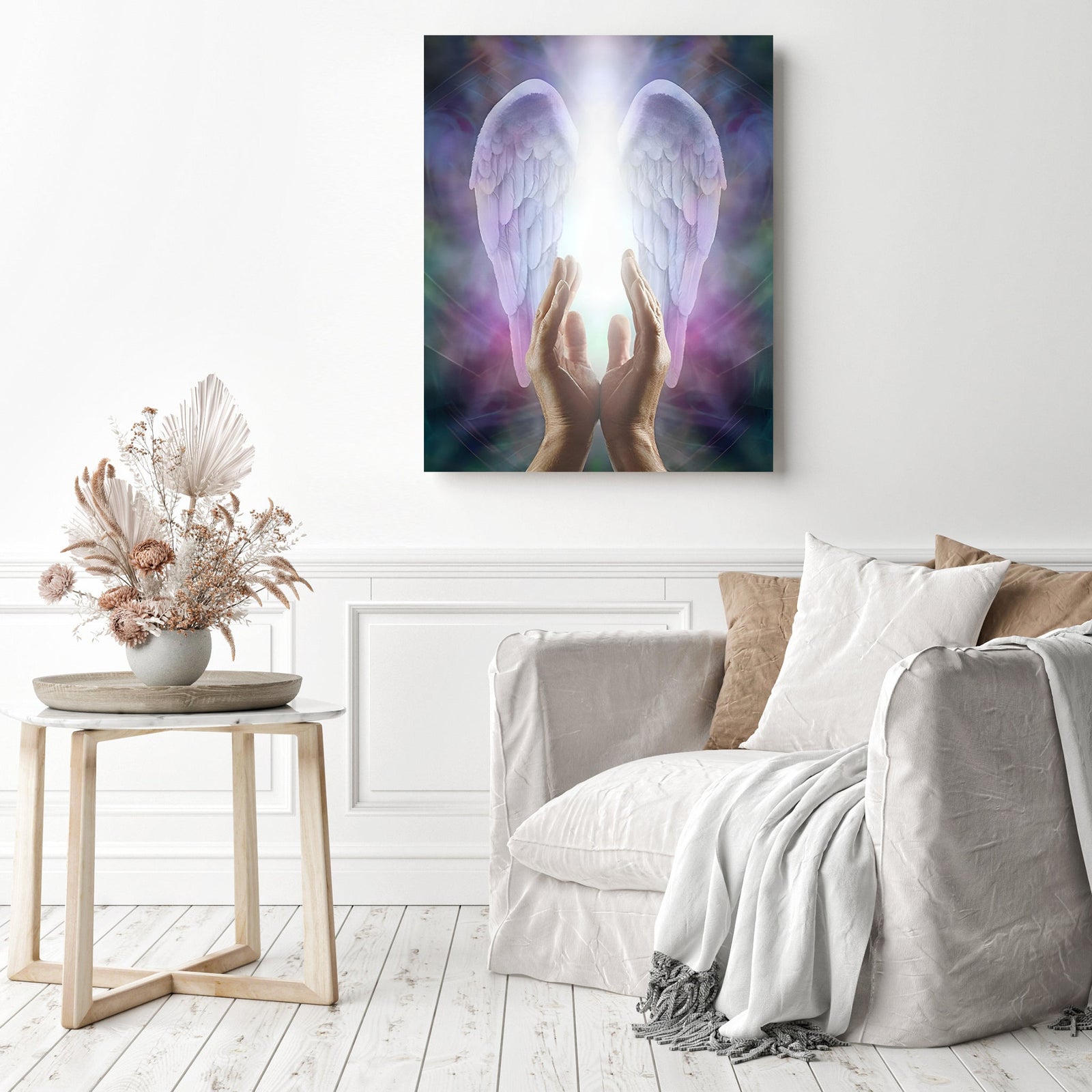 Guardian Angel Wings | Diamond Painting Displayed as Home Decor