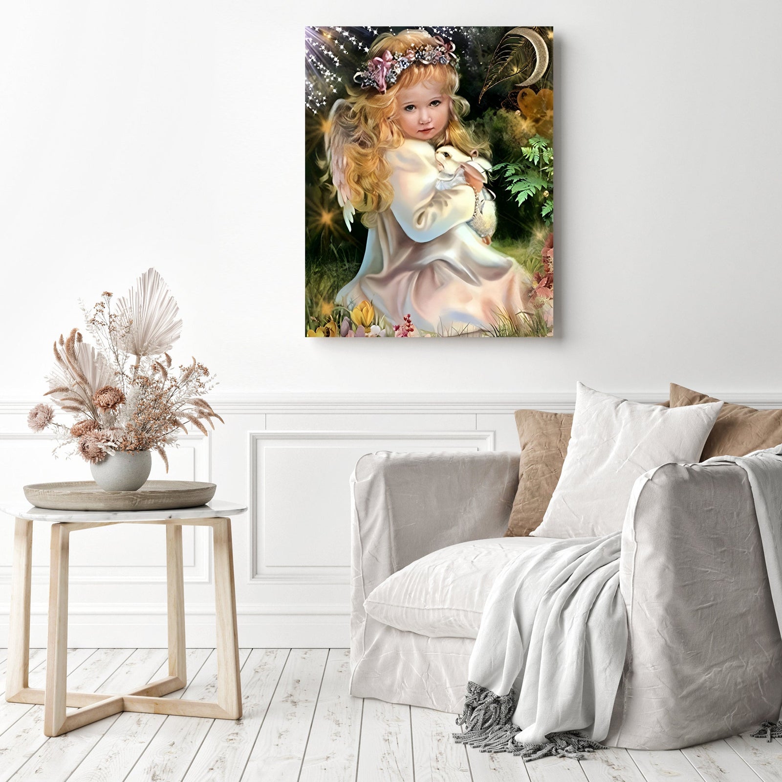 Little Angel Girl | Diamond Painting Displayed as Home Decor