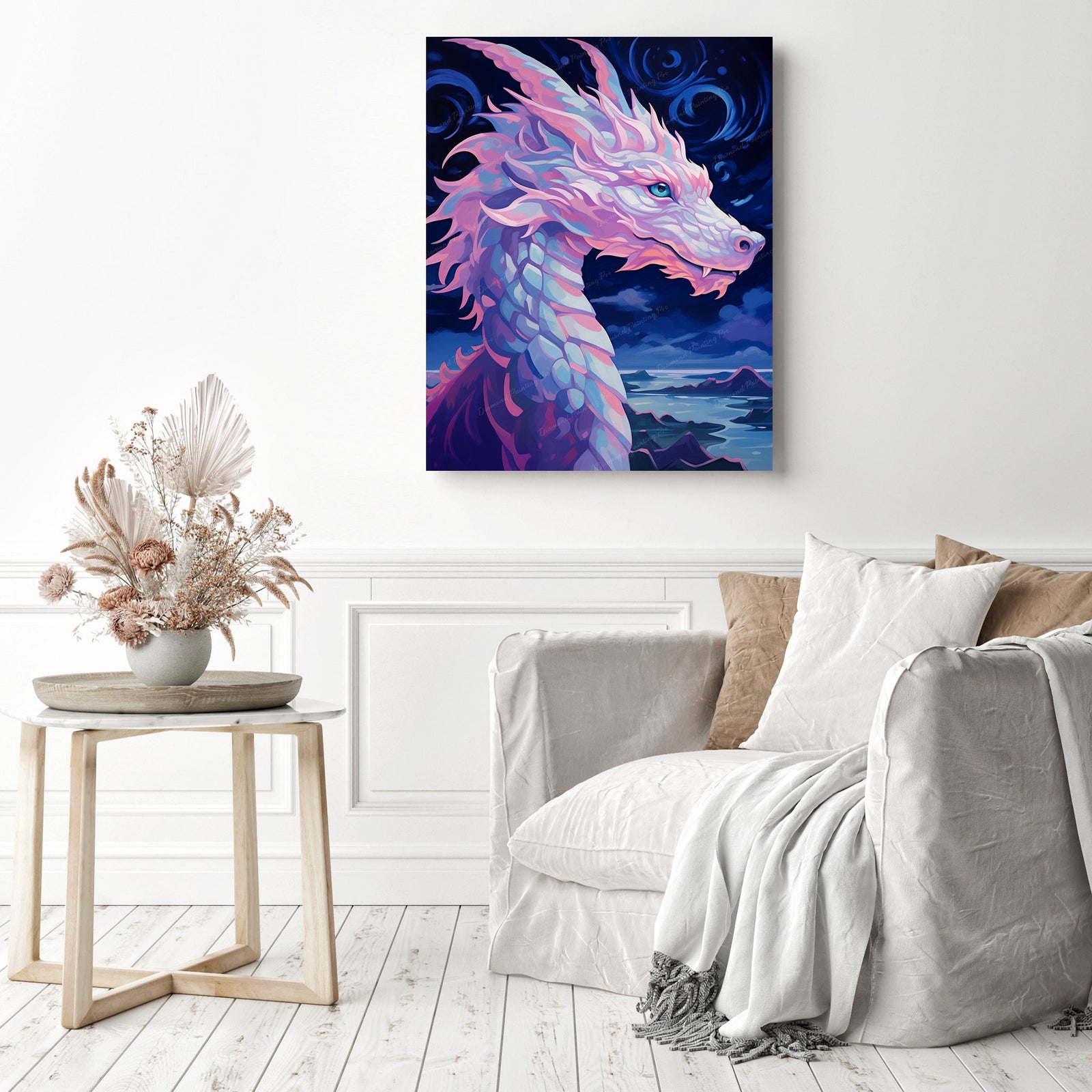 Mystic Dragon | Diamond Painting Displayed as Home Decor