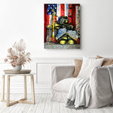 Symbols of Heroism | Diamond Painting Displayed as Home Decor