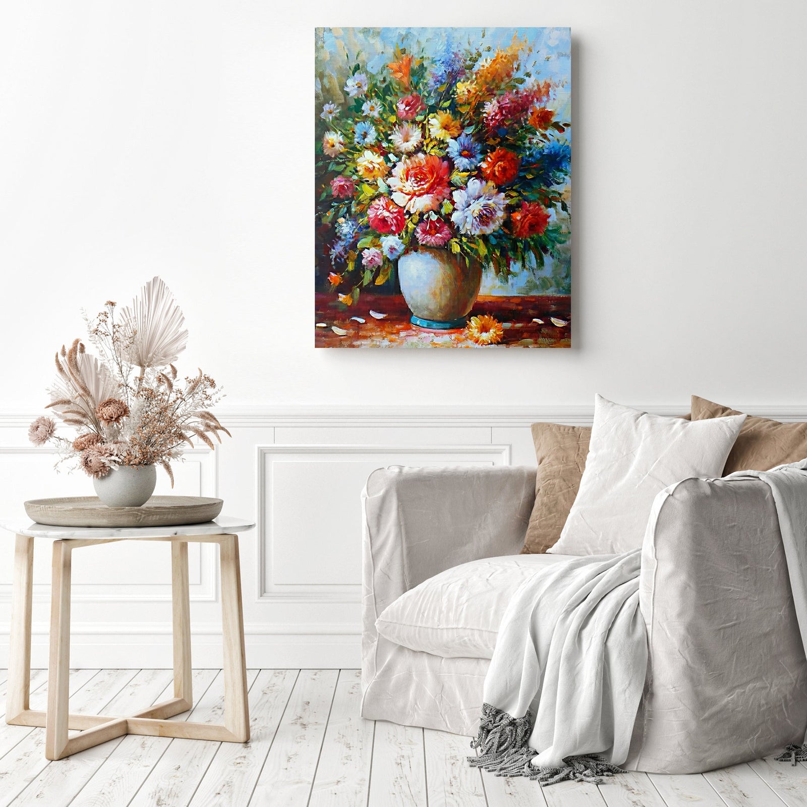 Beautiful Bouquet of Flowers | Diamond Painting Displayed as Home Decor