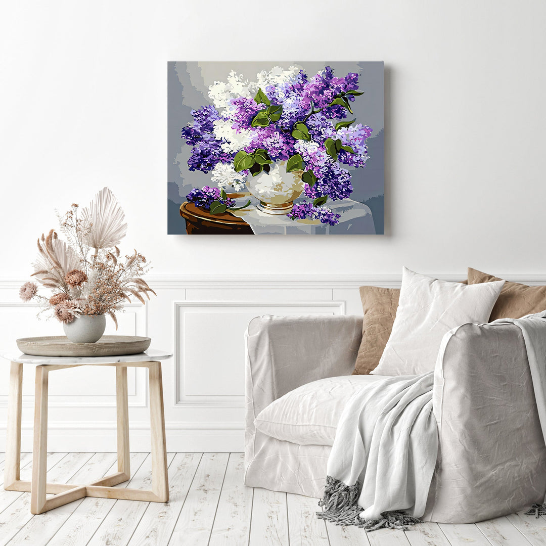 Purple and White Lilac | Diamond Painting