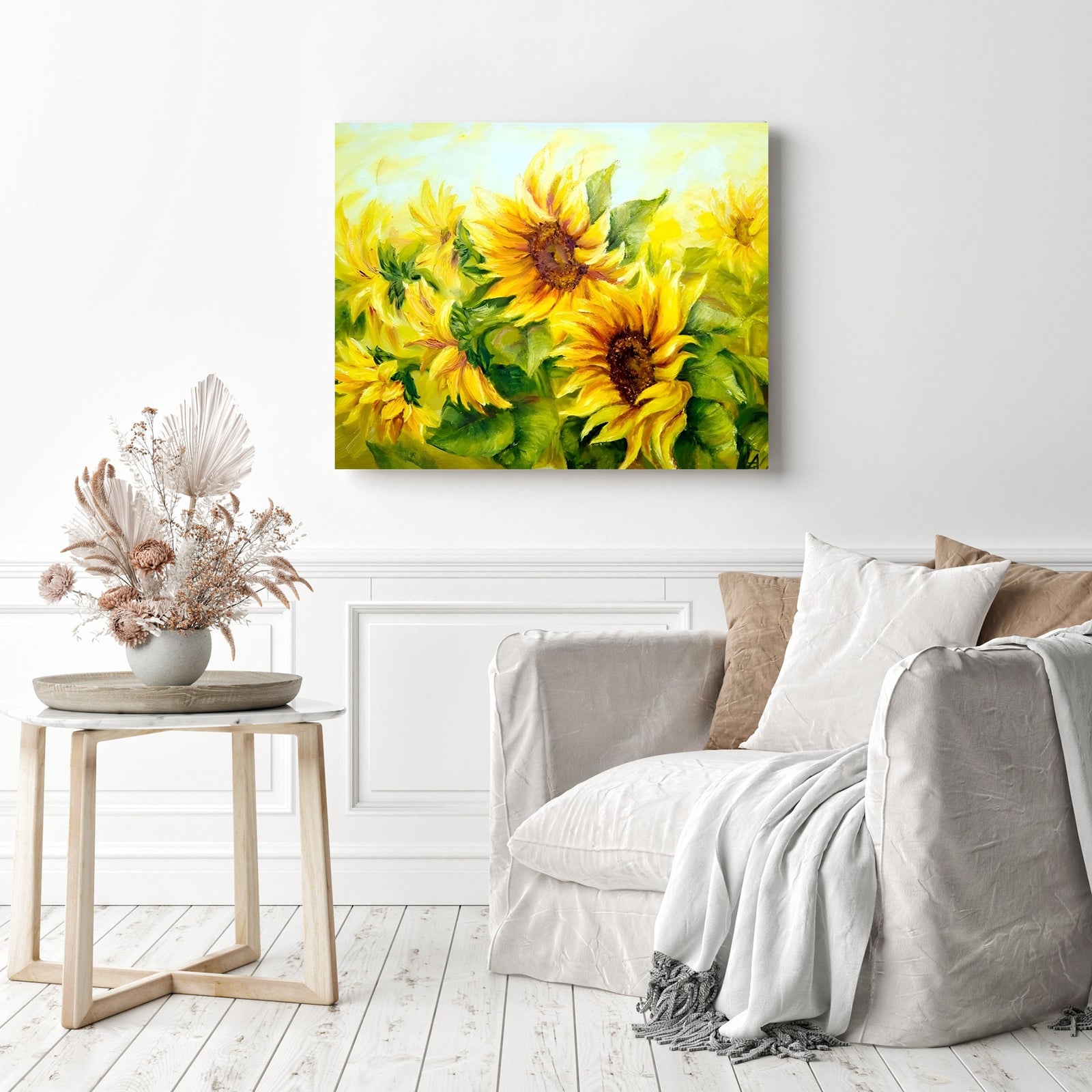 Beautiful Sunflowers | Diamond Painting Displayed as Home Decor