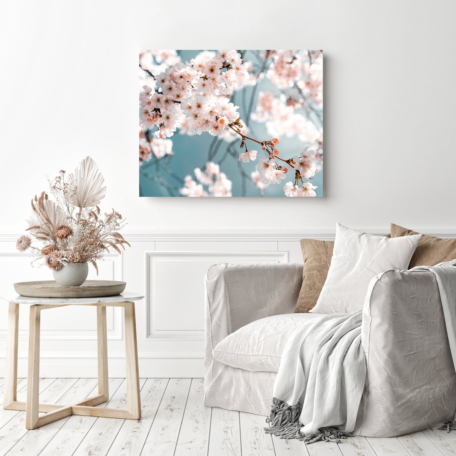 Blooming Peach Blossoms | Diamond Painting Displayed as Home Decor