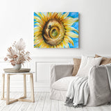 Golden Sunflower | Diamond Painting Displayed as Home Decor