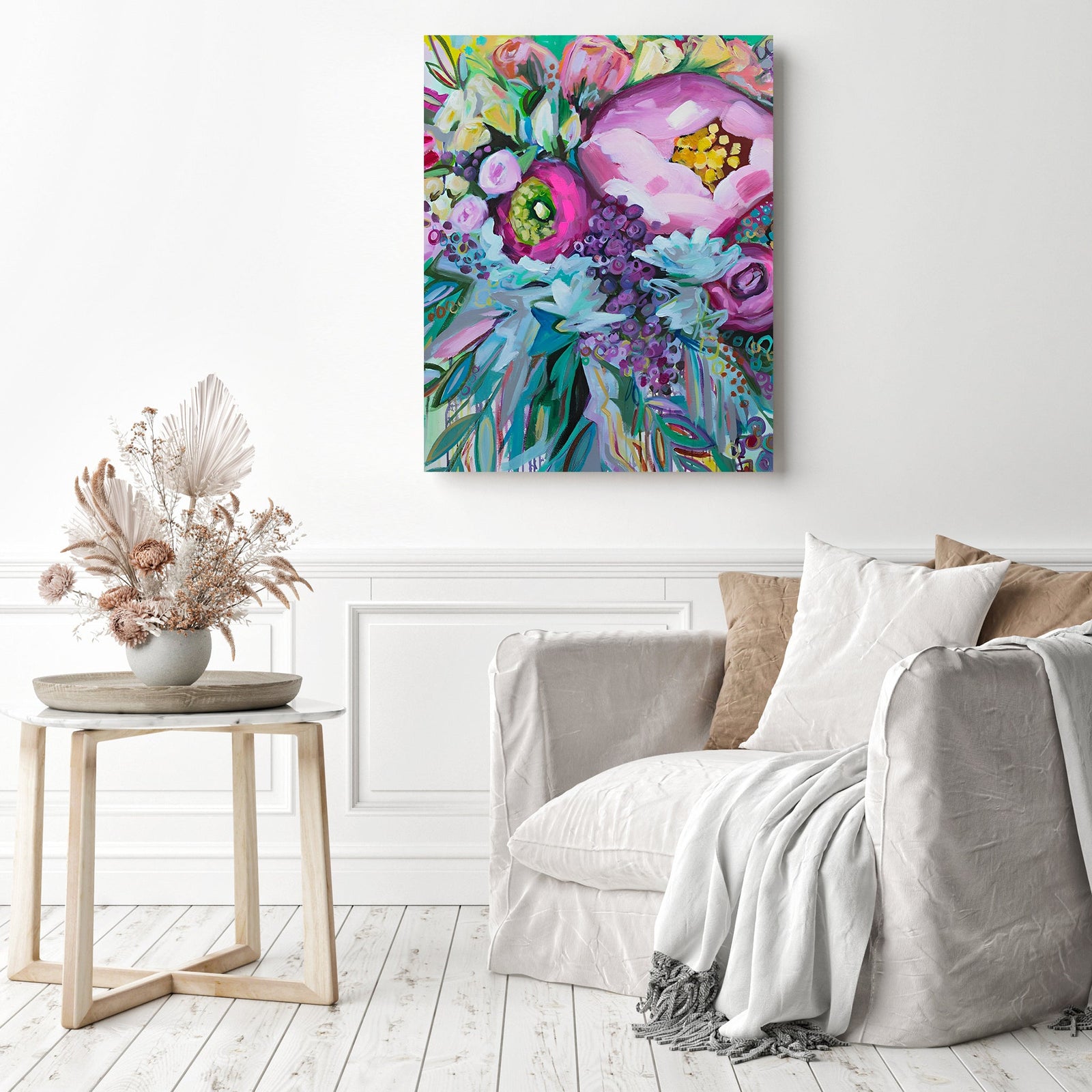 Blessings Come From Raindrops | Diamond Painting Displayed as Home Decor