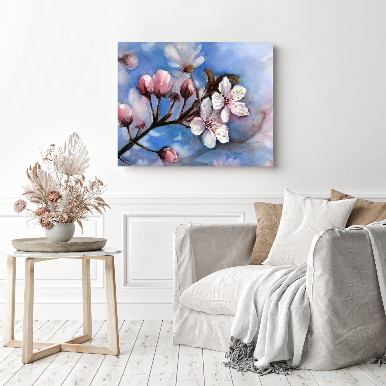 Cherry Blossoms | Diamond Painting Displayed as Home Decor