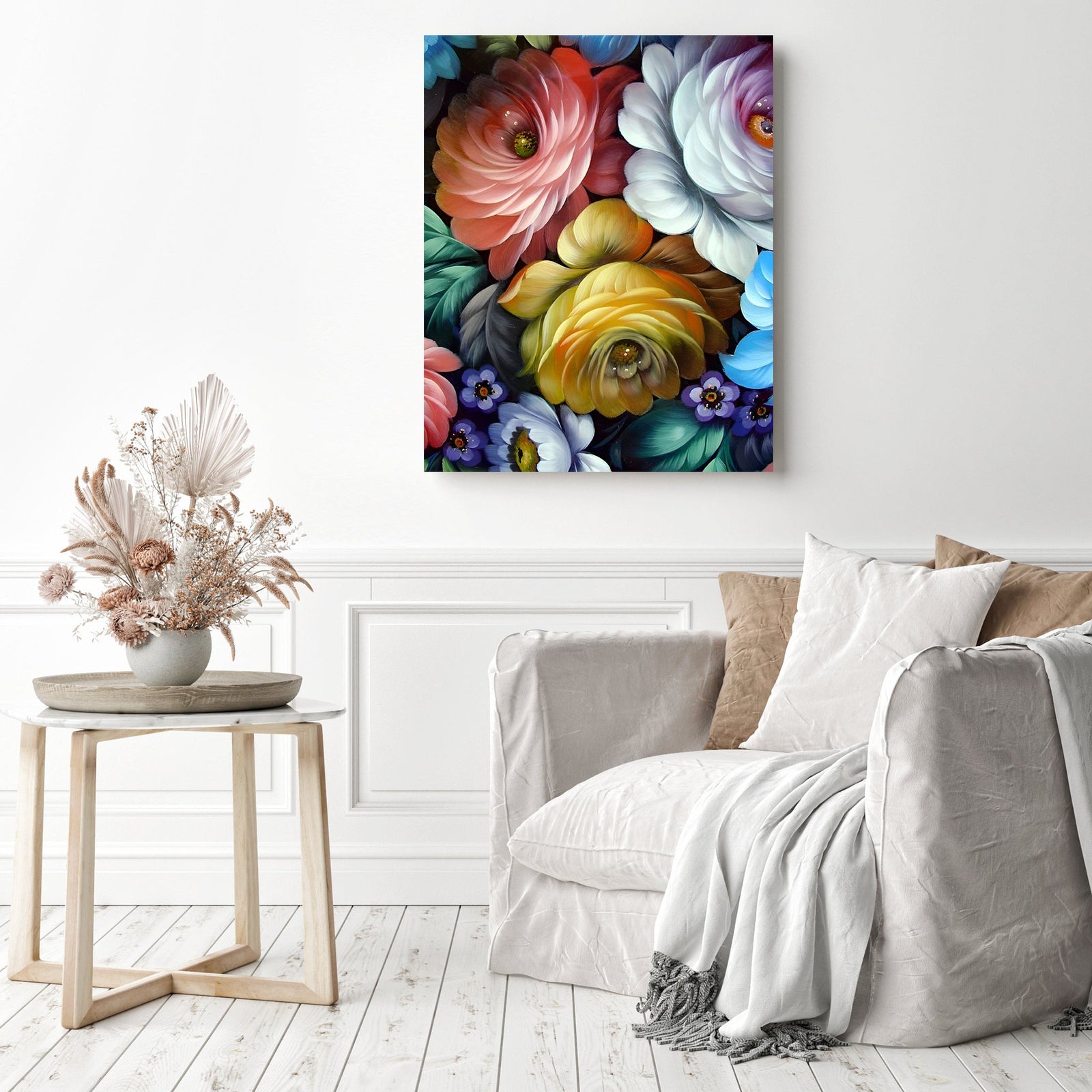 Floral Art | Diamond Painting Displayed as Home Decor