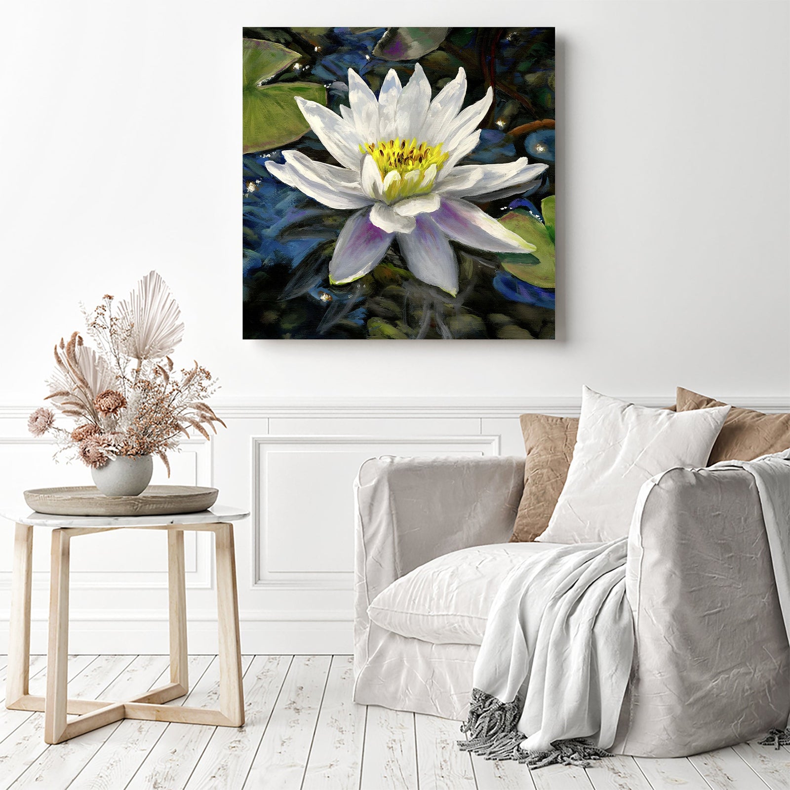 Waterlily Steph Moraca | Diamond Painting Displayed as Home Decor