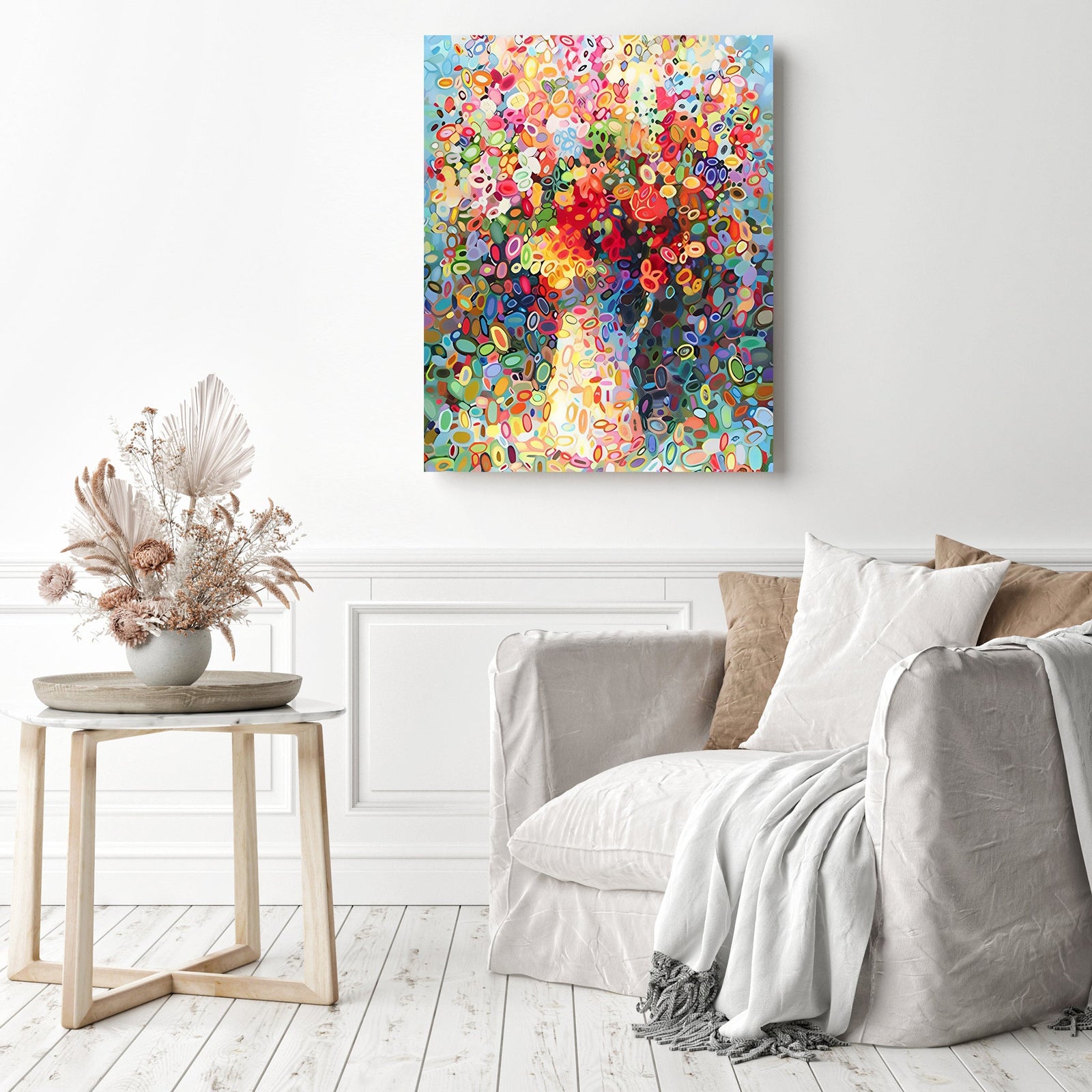 Abstract Flower | Diamond Painting Displayed as Home Decor