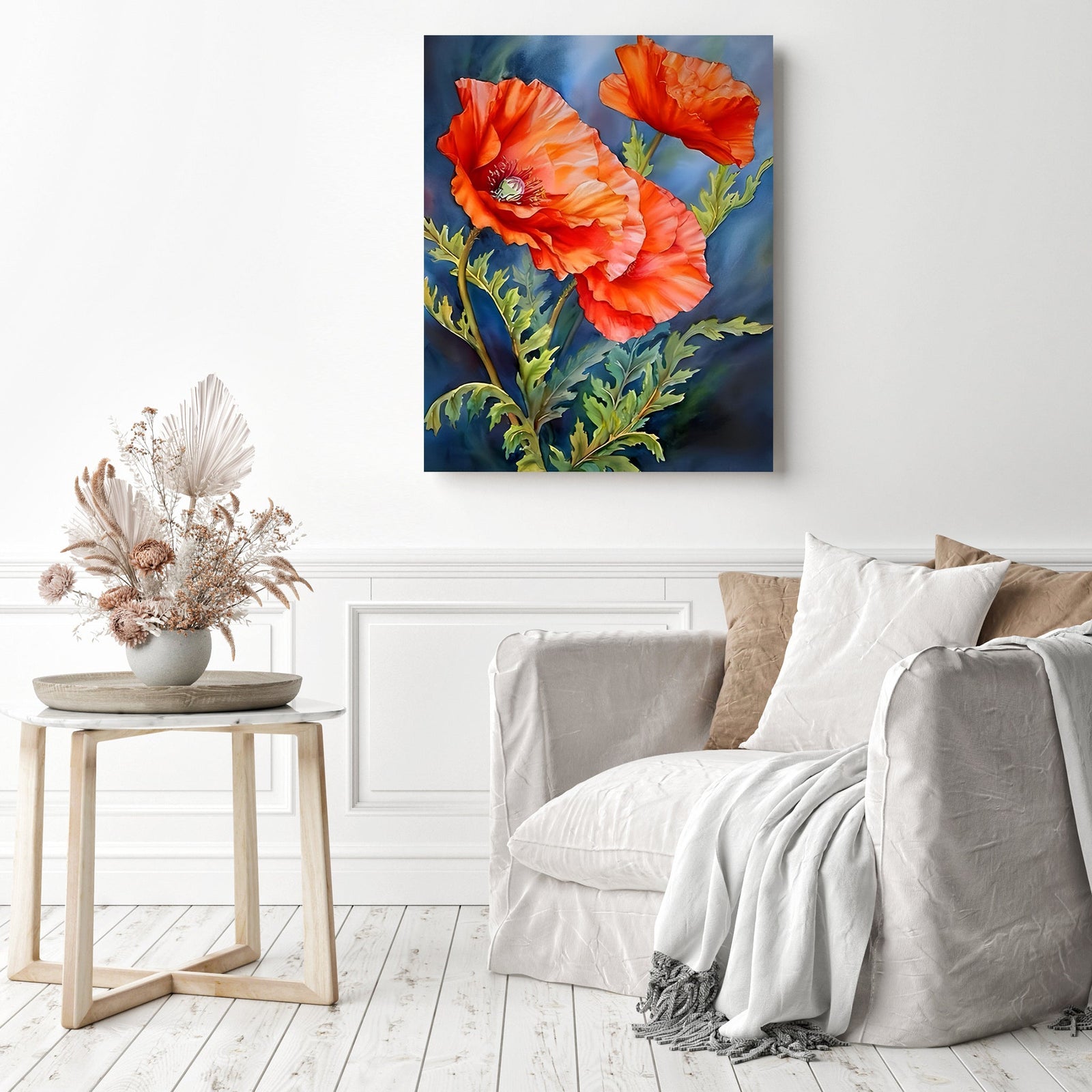 Blooming Flowers | Diamond Painting Displayed as Home Decor