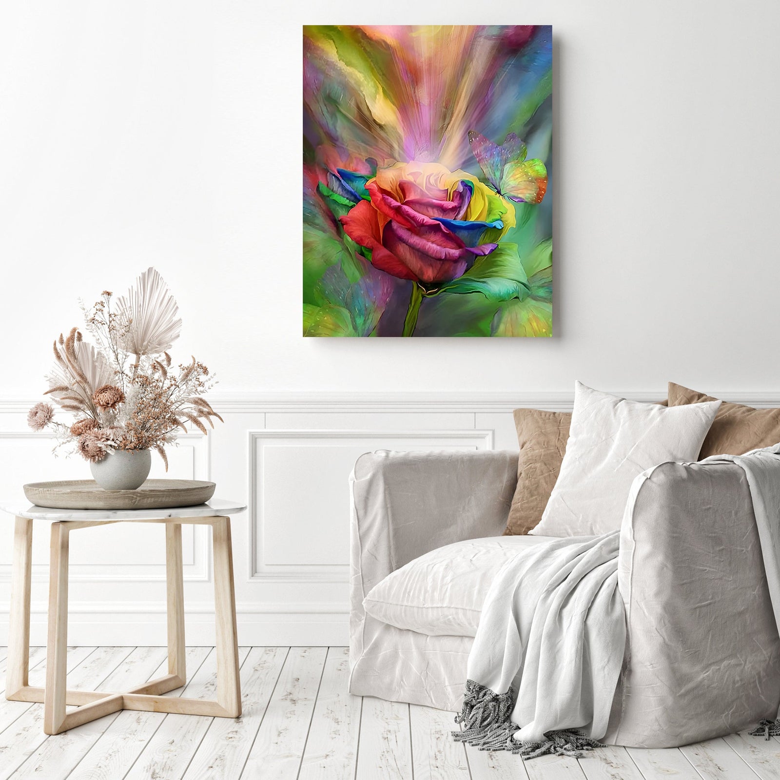 Coloful Rose | Diamond Painting Displayed as Home Decor