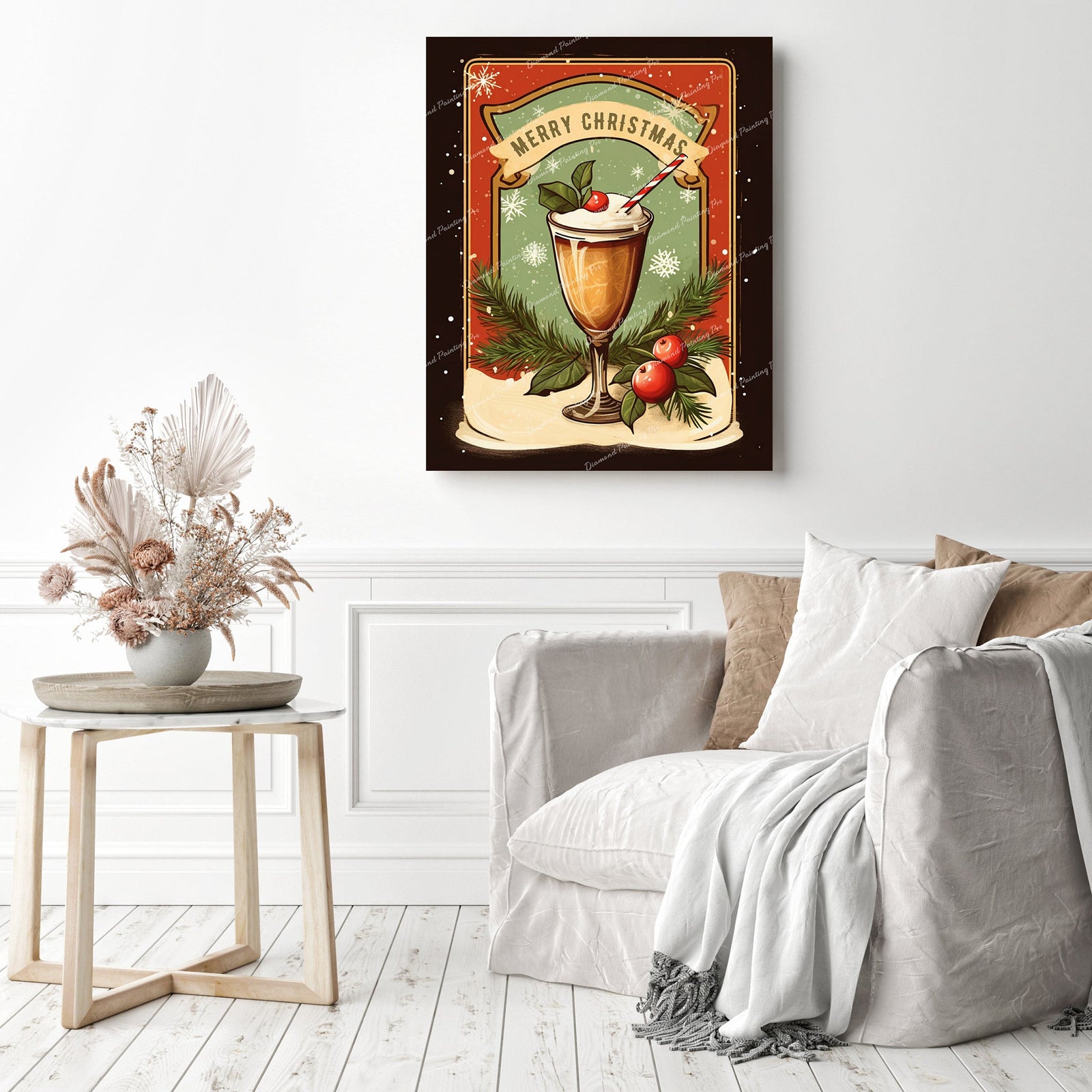 Festive Drink | Diamond Painting Displayed as Home Decor