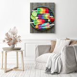 Colorful Ice Cream | Diamond Painting Displayed as Home Decor