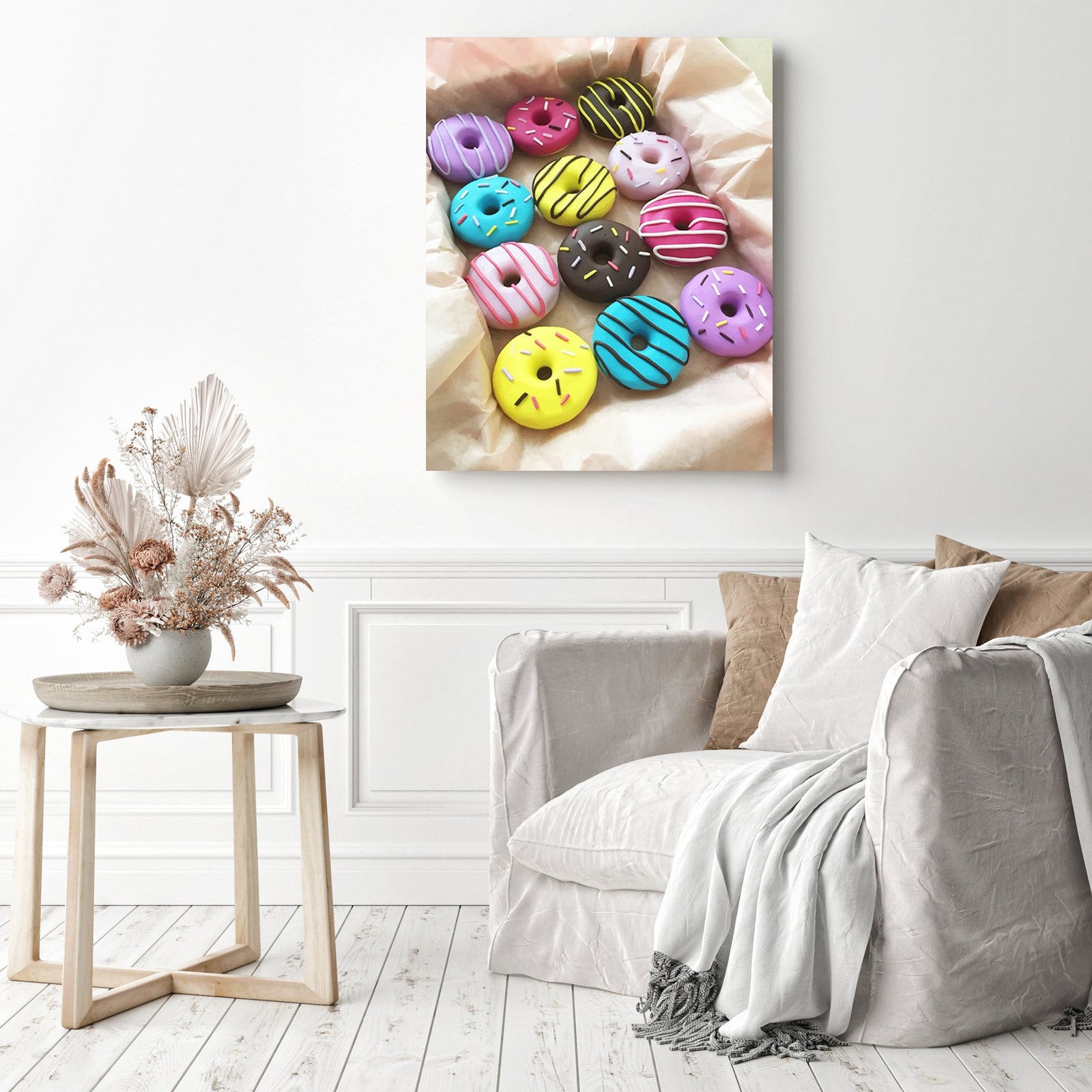 Colorful Doughnuts | Diamond Painting Displayed as Home Decor