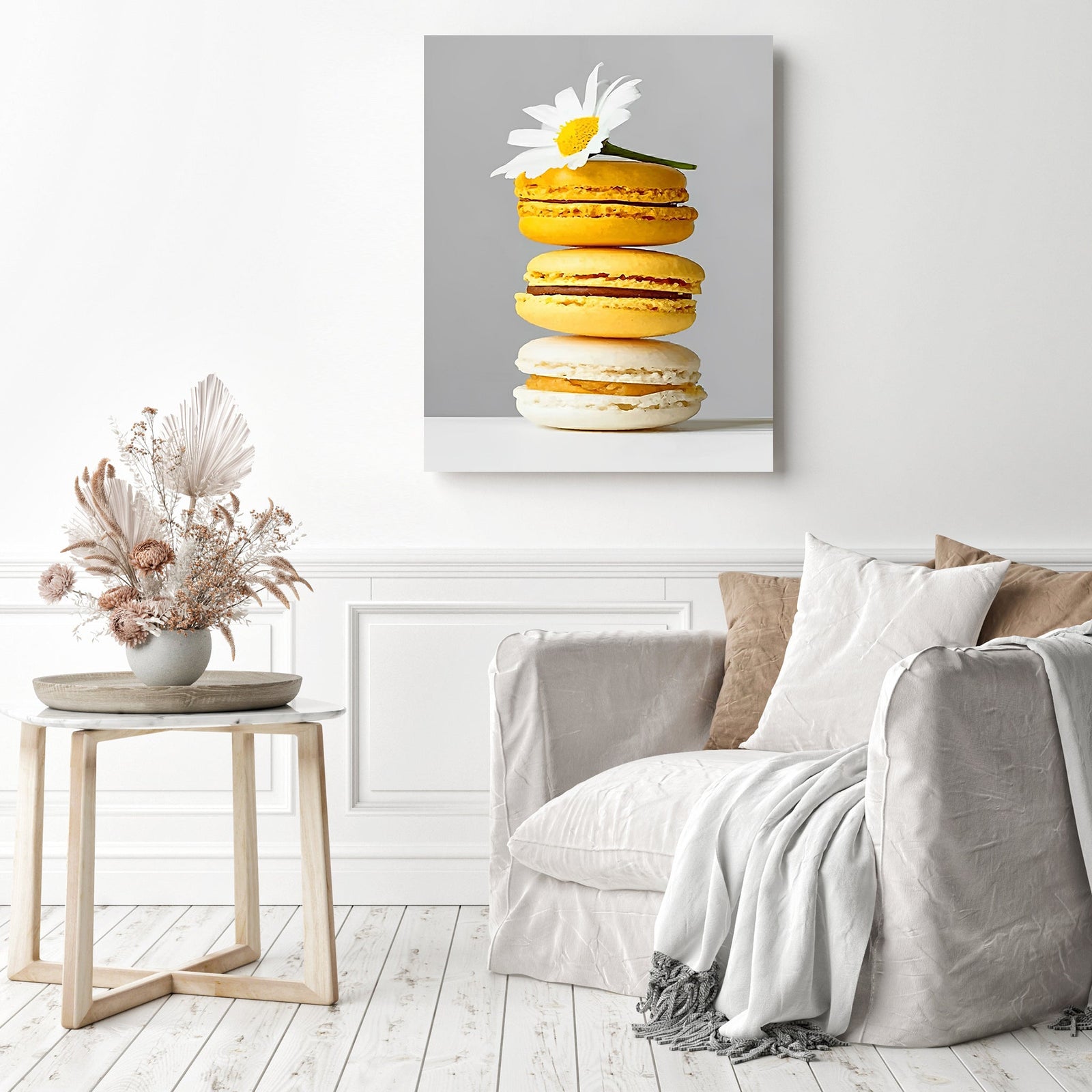 Yellow Macarons | Diamond Painting Displayed as Home Decor