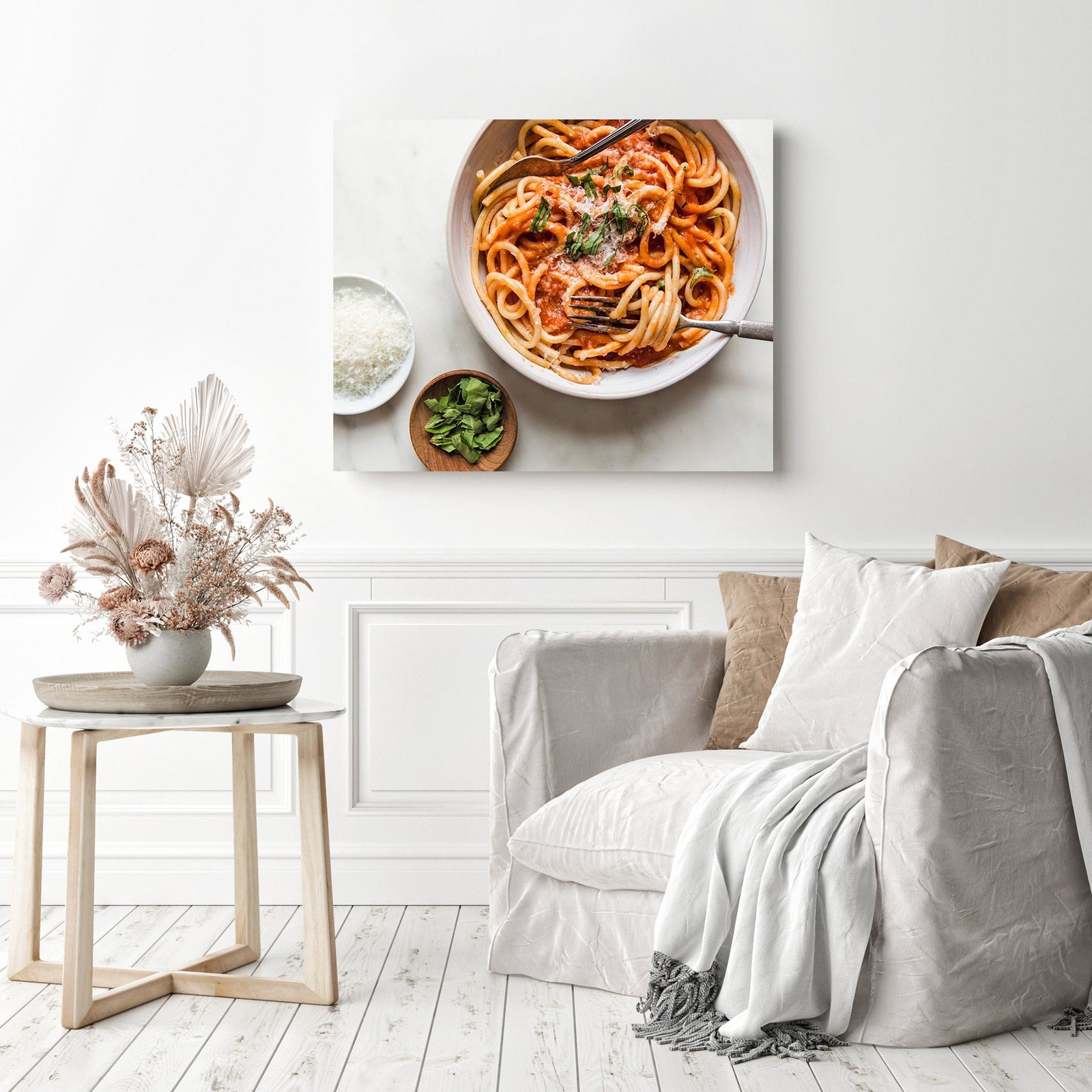 Italien Spaghetti | Diamond Painting Displayed as Home Decor