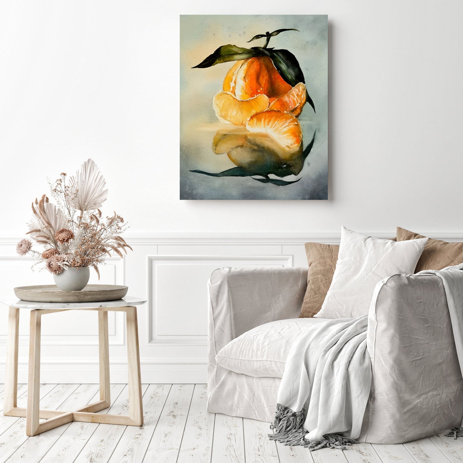 Fresh Mandarin | Diamond Painting Displayed as Home Decor