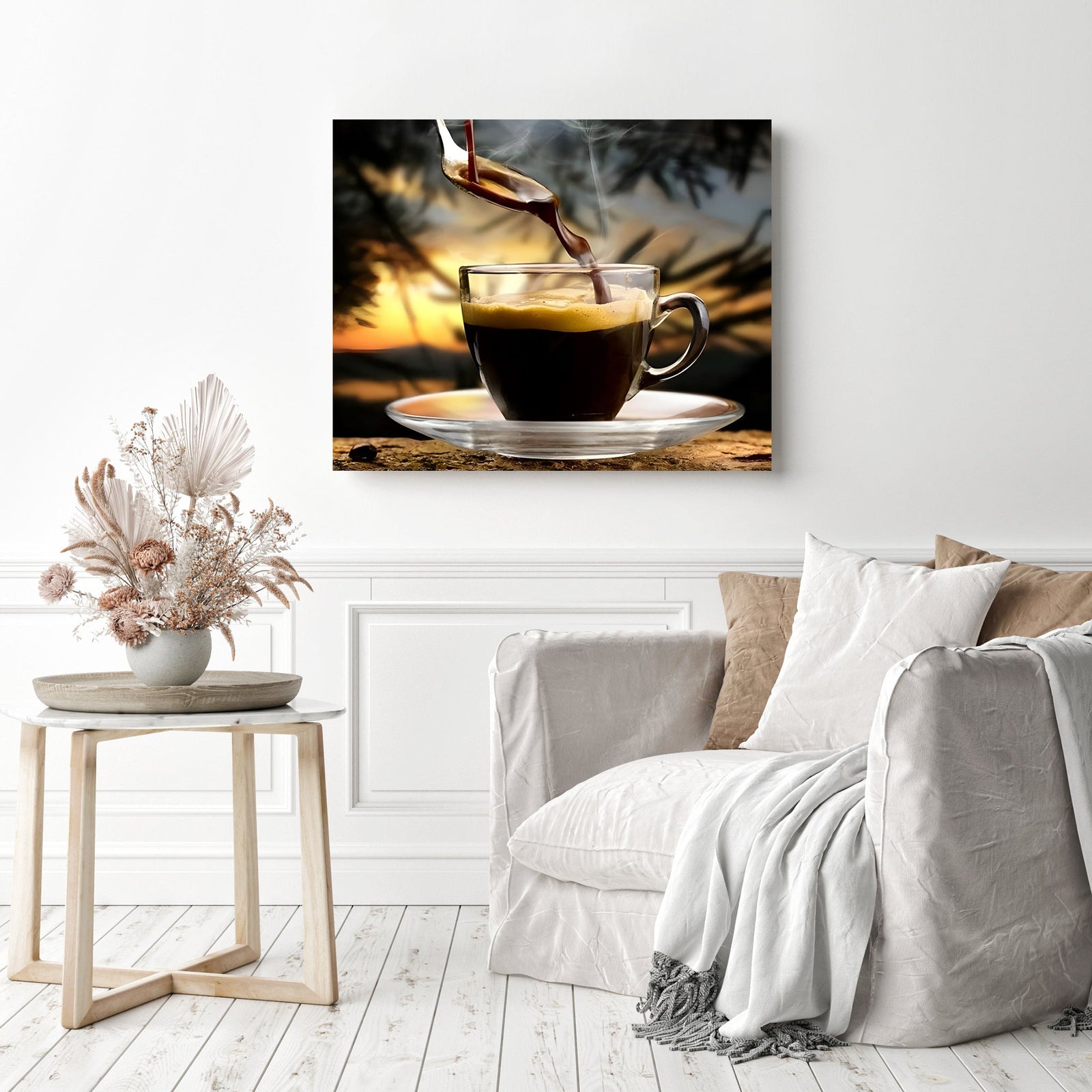 Hot Coffee | Diamond Painting Displayed as Home Decor