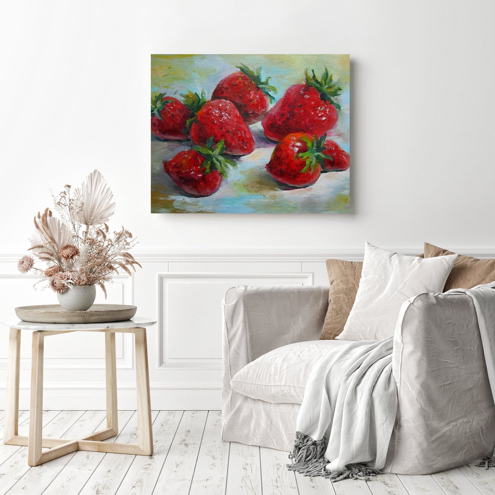 Strawberries | Diamond Painting Displayed as Home Decor