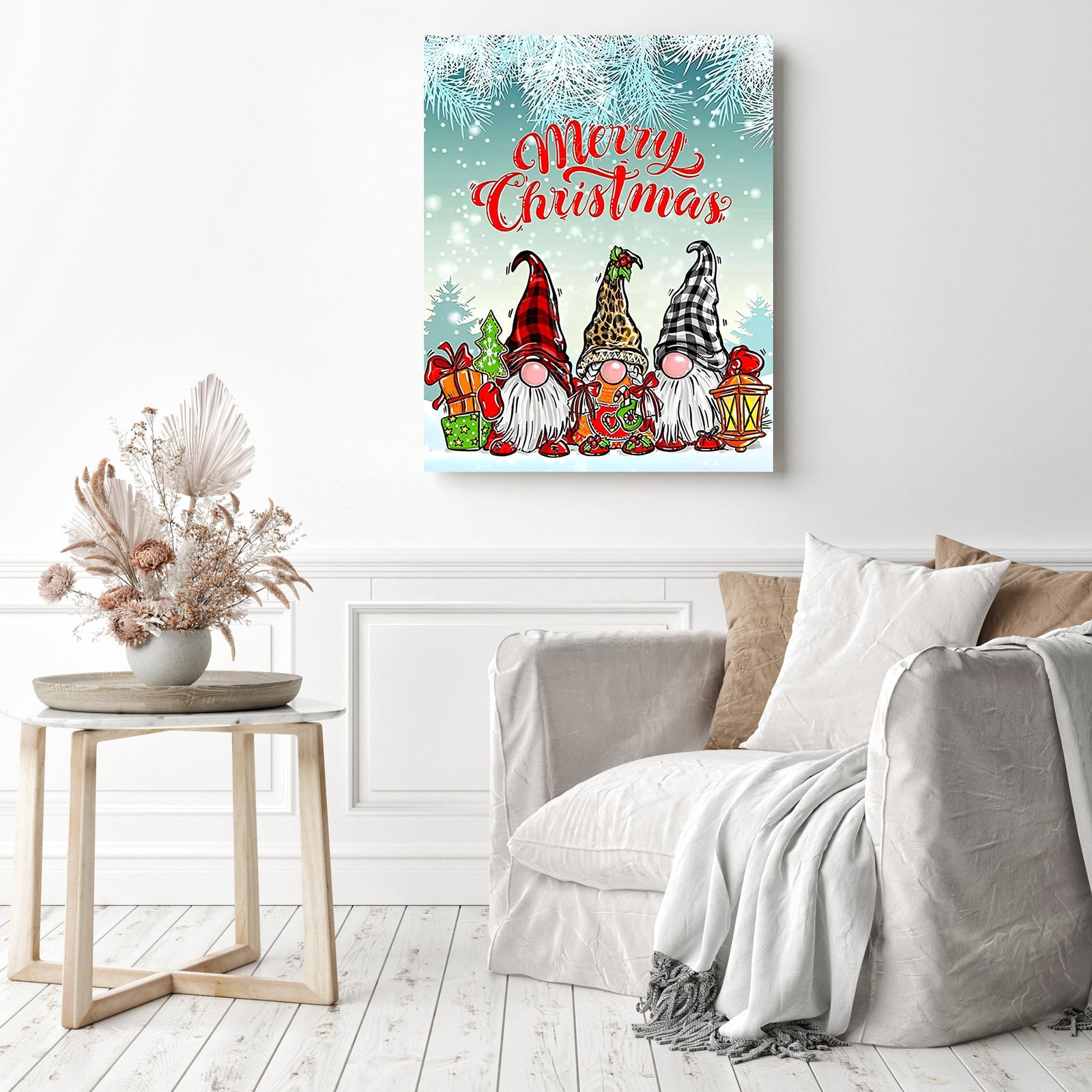 Christmas Gnome | Diamond Painting Displayed as Home Decor