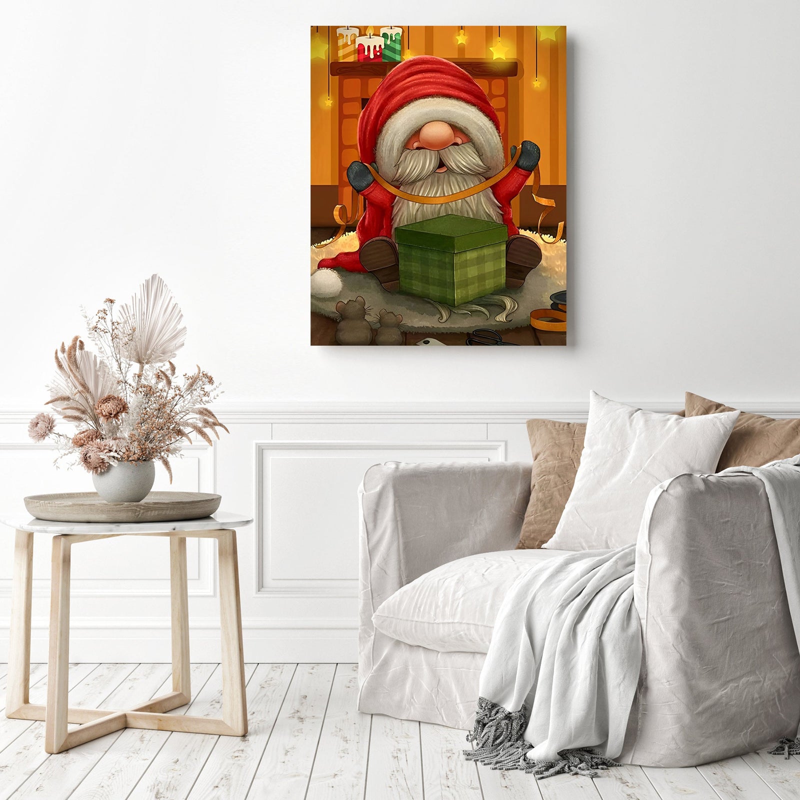 Christmas Surprise | Diamond Painting Displayed as Home Decor