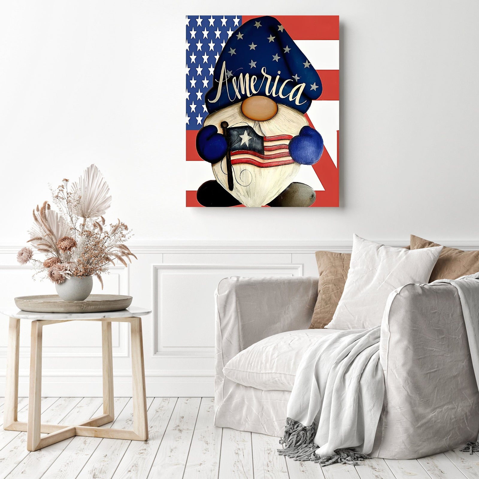 Cute Gnome | Diamond Painting Displayed as Home Decor