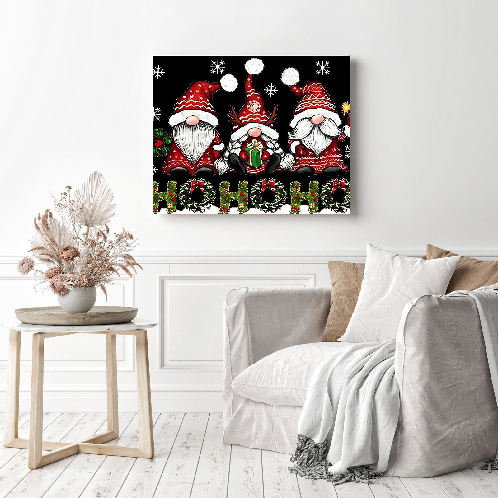 HO HO HO | Diamond Painting Displayed as Home Decor