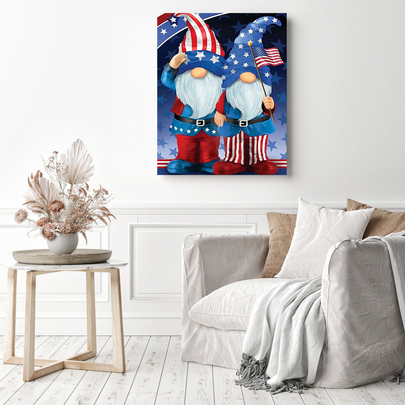 Gnome Flag Pride | Diamond Painting Displayed as Home Decor