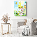 Gnome Flower | Diamond Painting Displayed as Home Decor