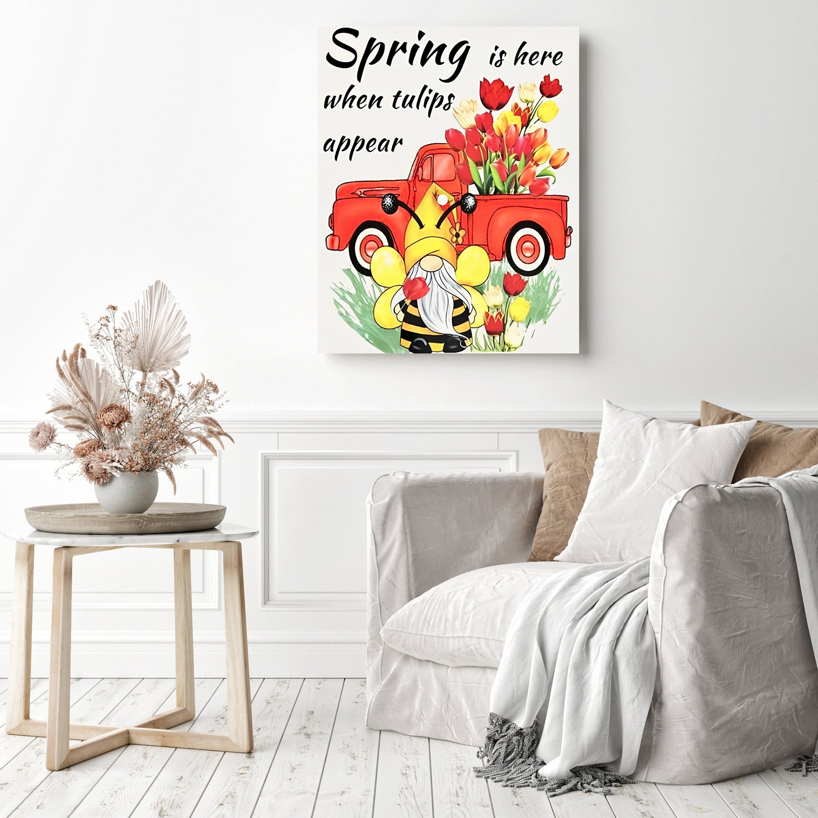 Spring Gnome | Diamond Painting Displayed as Home Decor