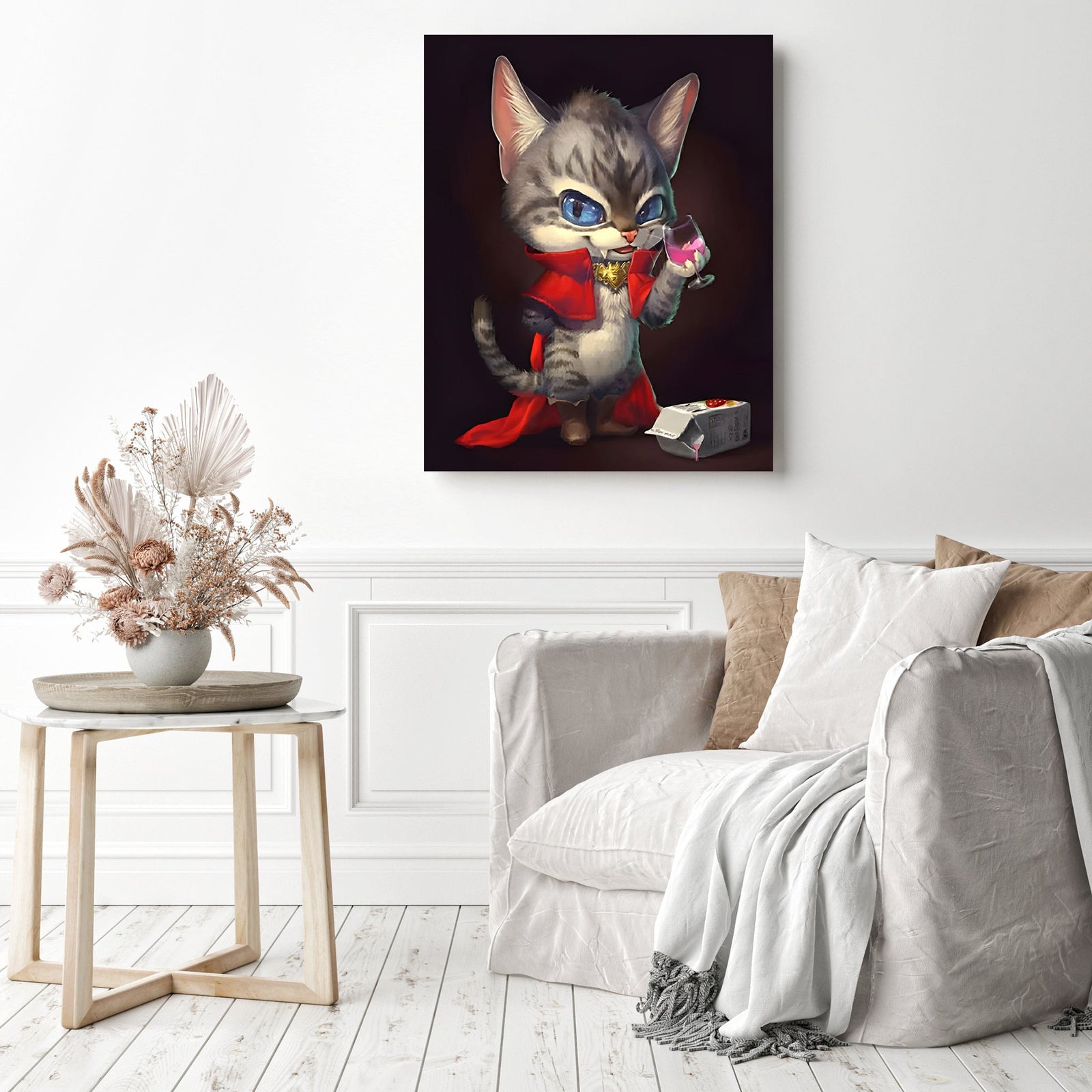 Vampire Cat | Diamond Painting Displayed as Home Decor