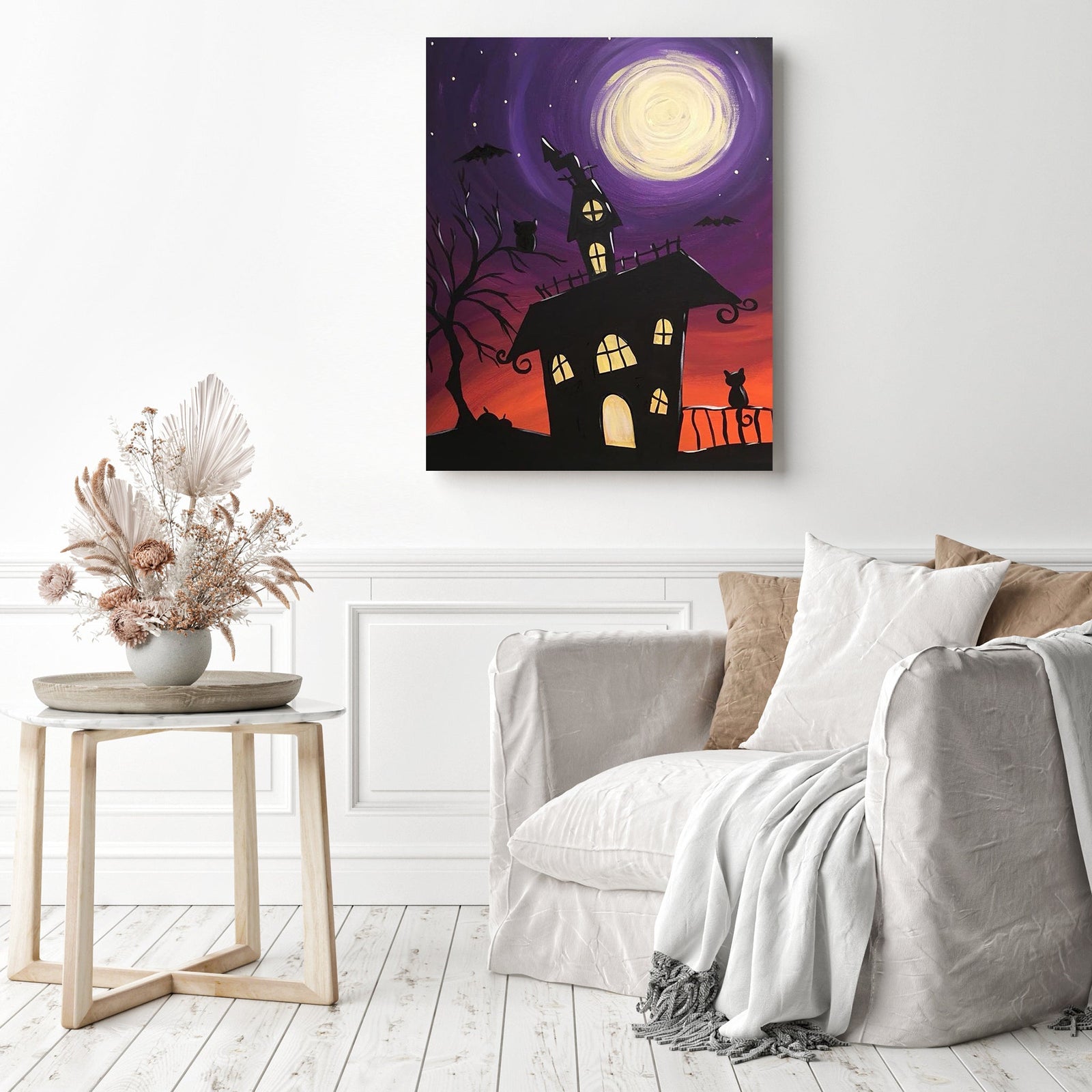 Halloween Night | Diamond Painting Displayed as Home Decor