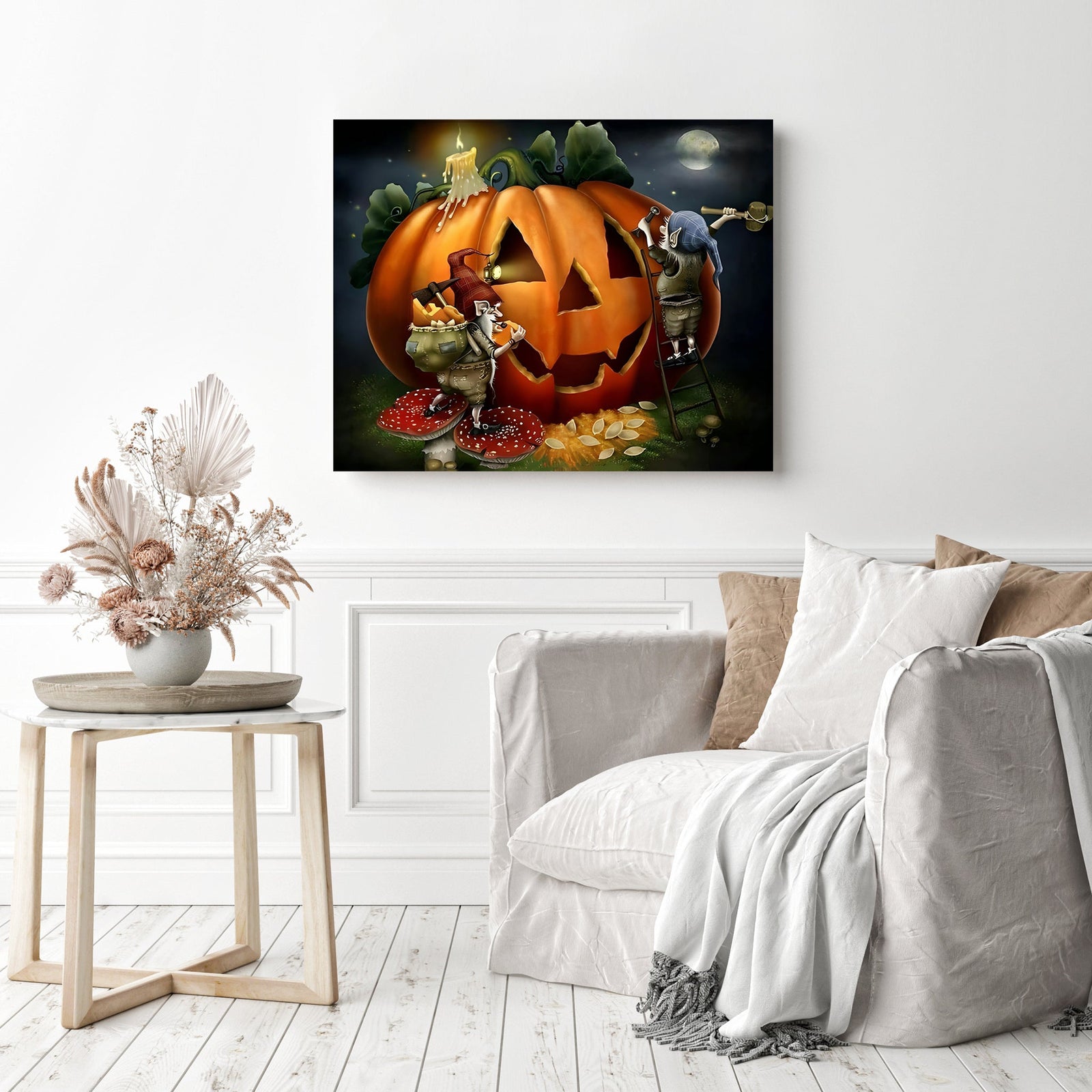 Halloween Preparations | Diamond Painting Displayed as Home Decor