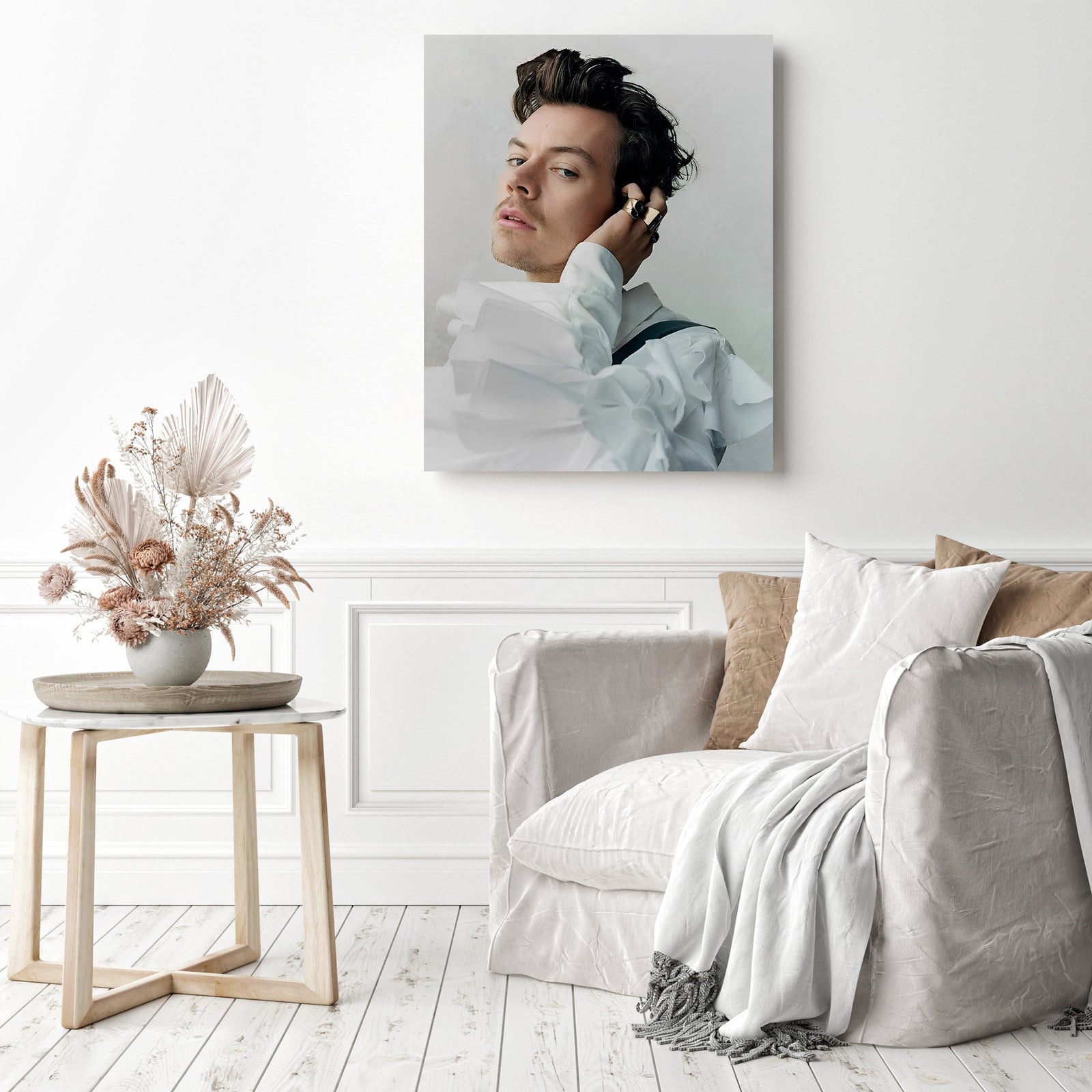 Harry Styles Guardian Weekend Portrait | Diamond Painting Displayed as Home Decor