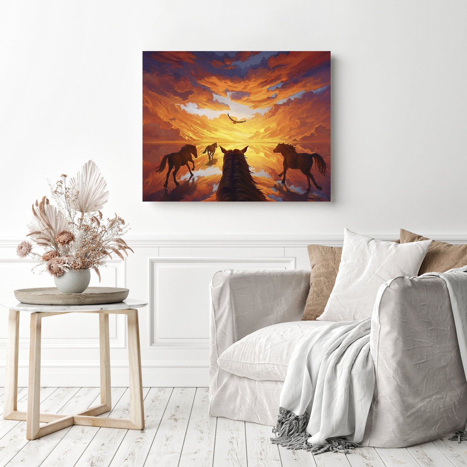 Into the Sunset | Diamond Painting Displayed as Home Decor