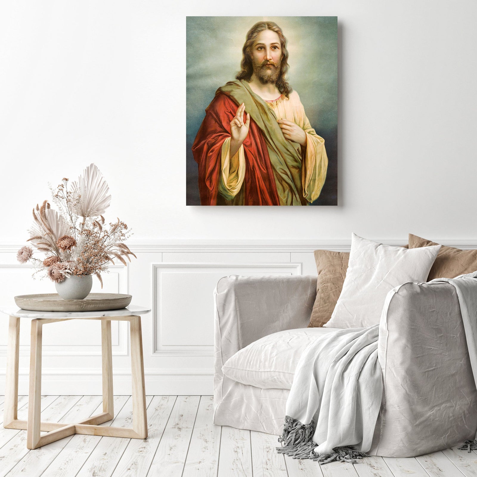 Jesus Portrait | Diamond Painting Displayed as Home Decor