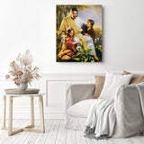 Jesus Cares | Diamond Painting Displayed as Home Decor