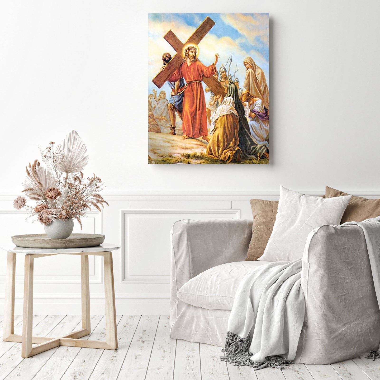 Religious Jesus Icon | Diamond Painting Displayed as Home Decor