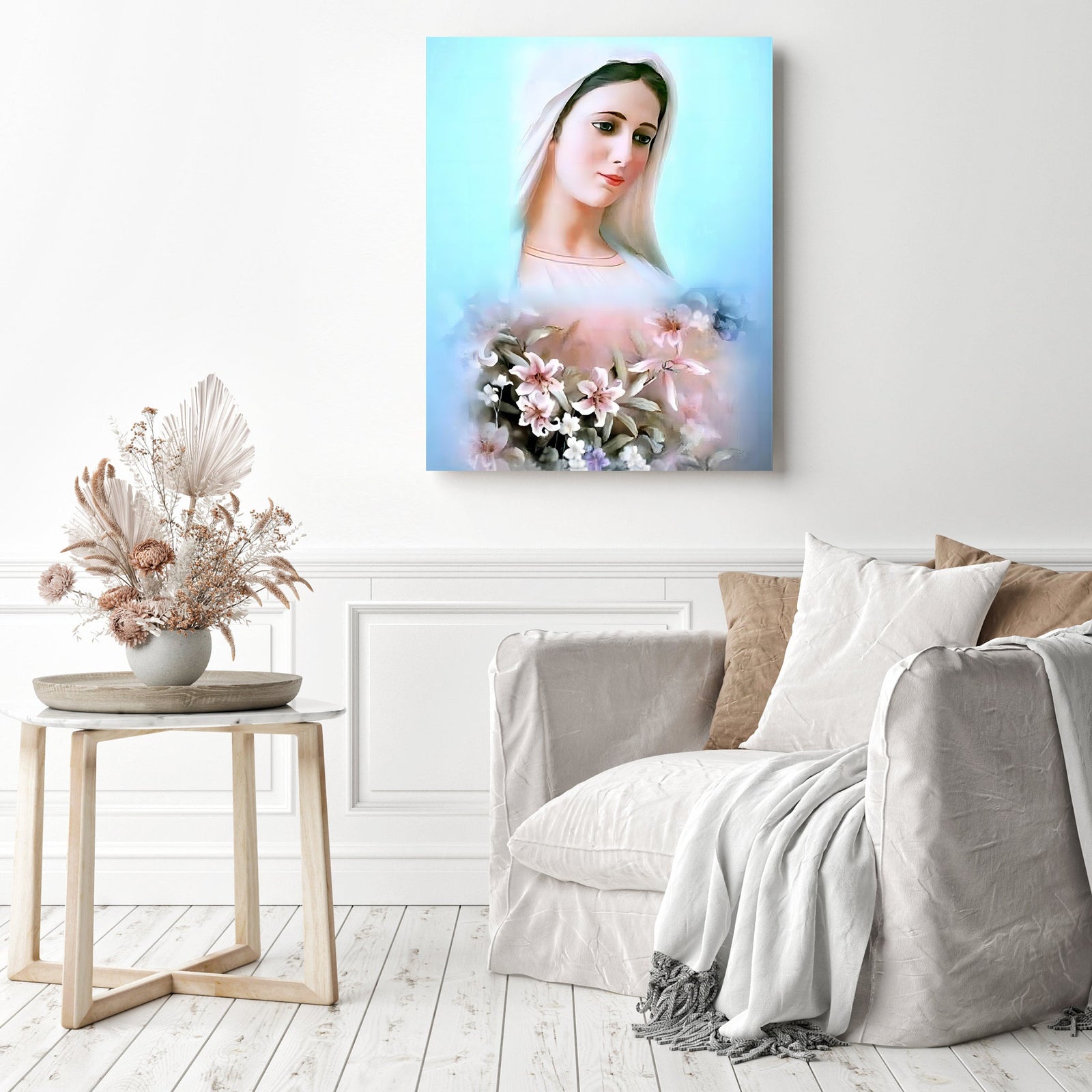 Virgin Mary | Diamond Painting Displayed as Home Decor