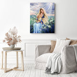 Virgin Mary and Jesus | Diamond Painting Displayed as Home Decor