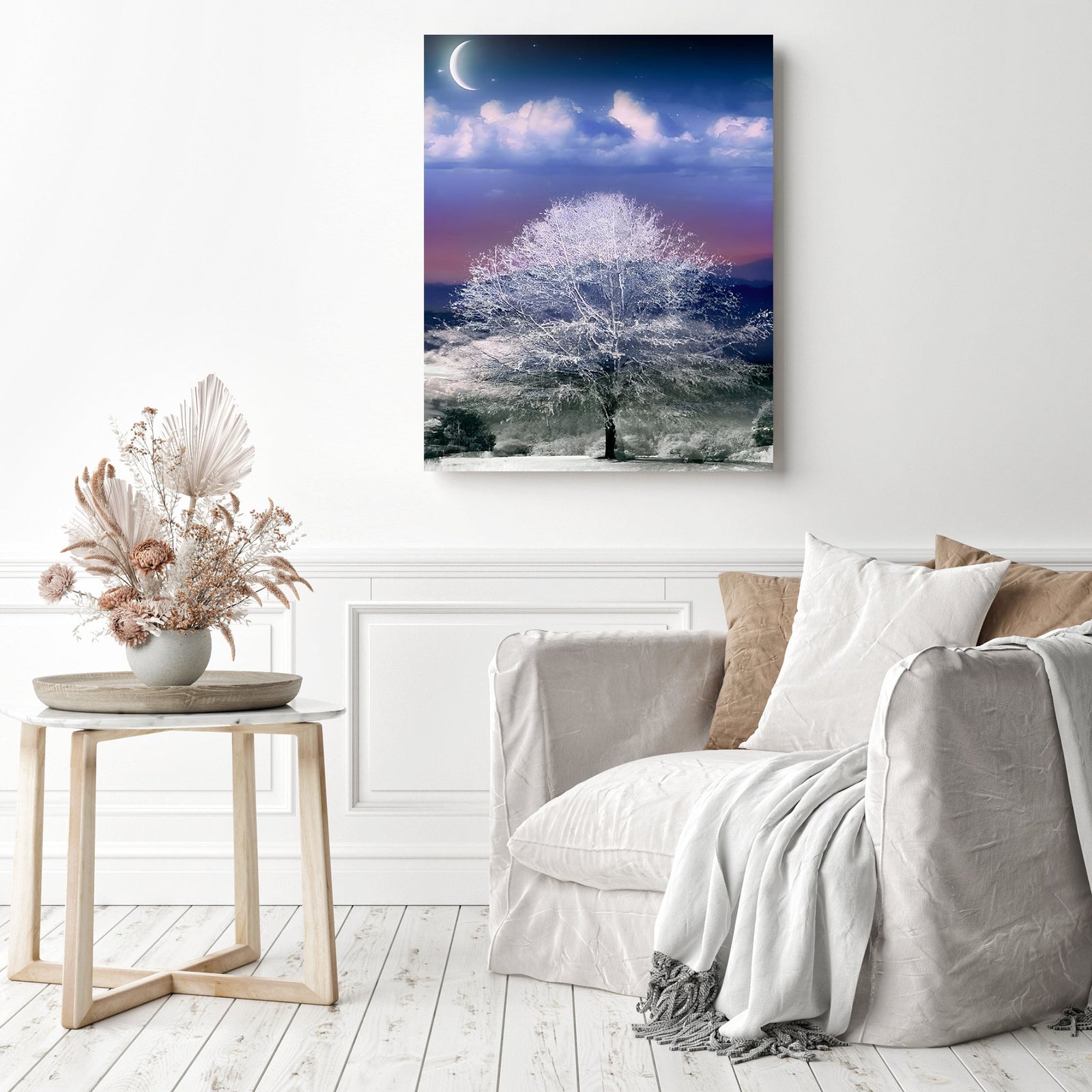 Fantasy Winter Scene | Diamond Painting Displayed as Home Decor