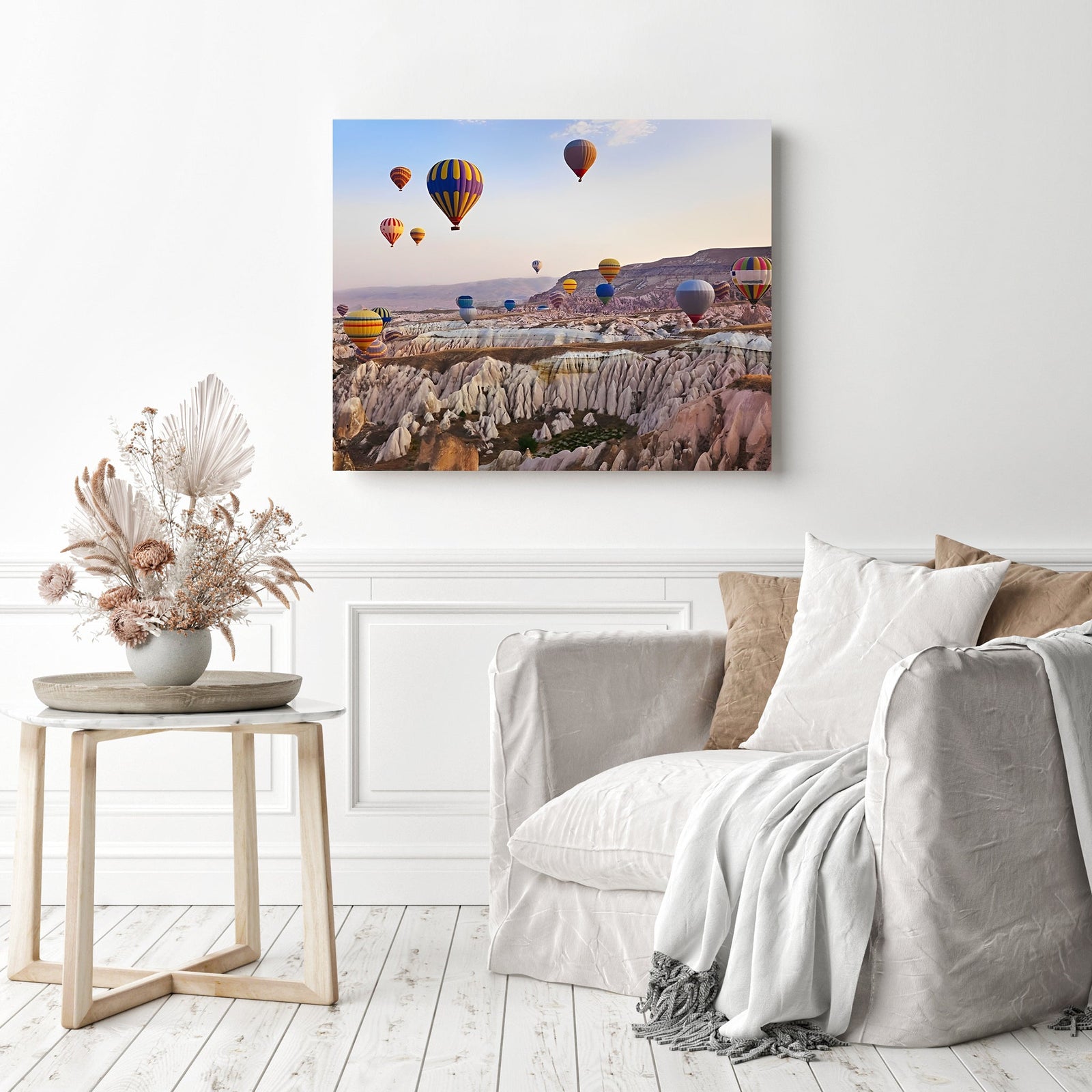 Hot Air Balloons over Cappadocia | Diamond Painting Displayed as Home Decor